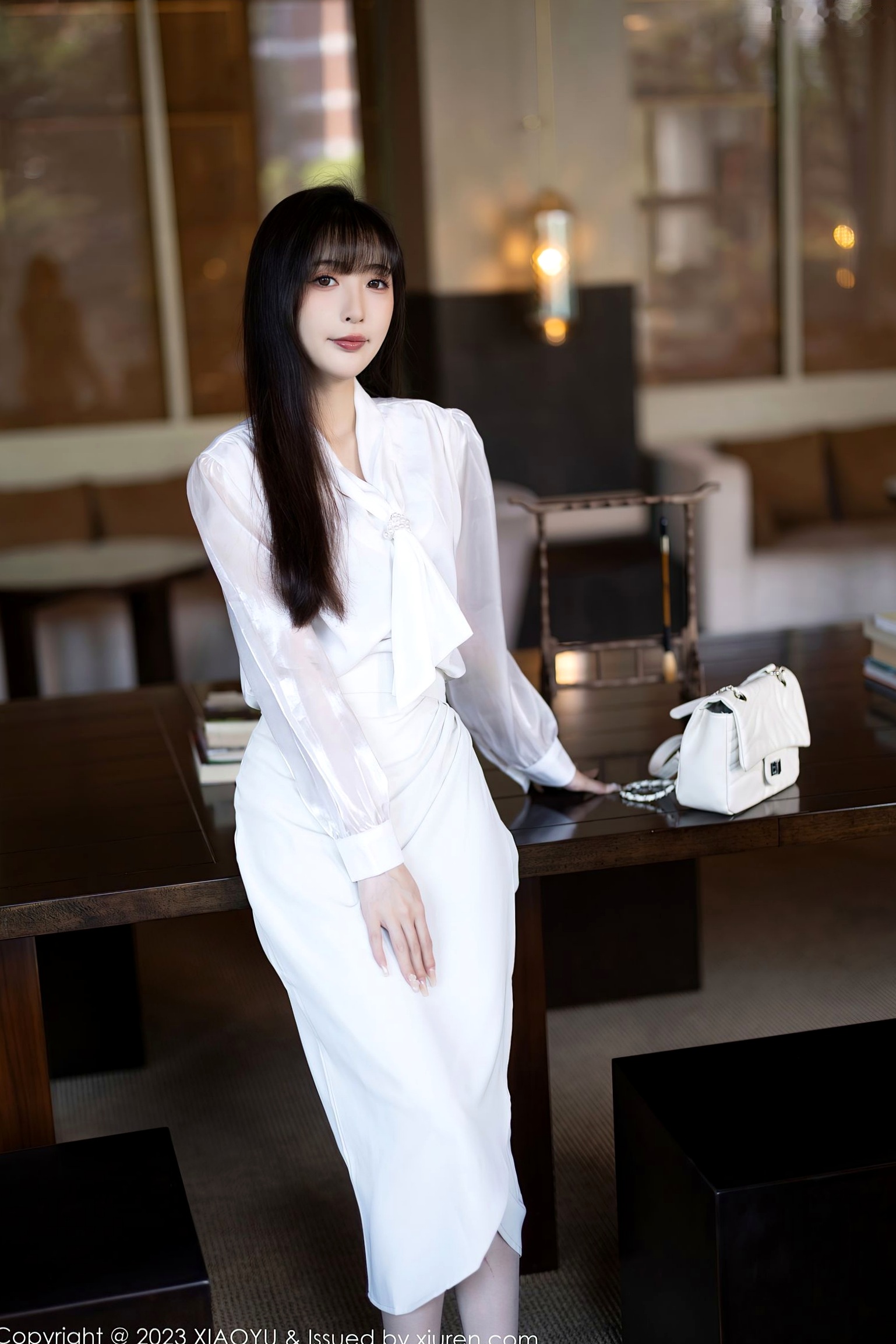XiaoYu语画界-1088-林星阑-室内私房诱惑-白色连衣长裙与性感内衣-气质御女郎写真-2023.08.09