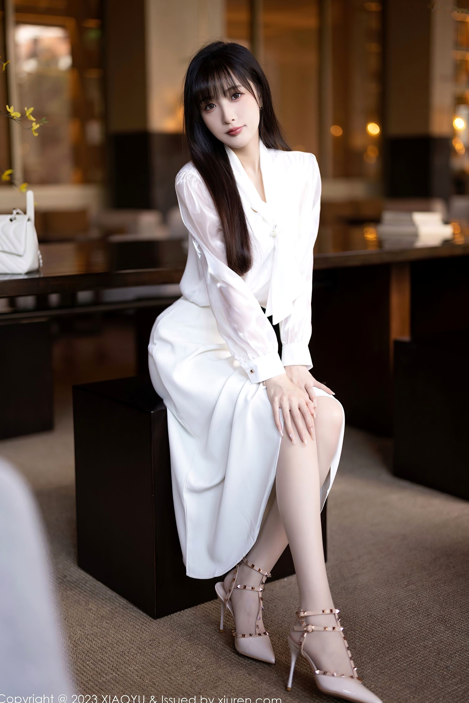 XiaoYu语画界-1088-林星阑-室内私房诱惑-白色连衣长裙与性感内衣-气质御女郎写真-2023.08.09
