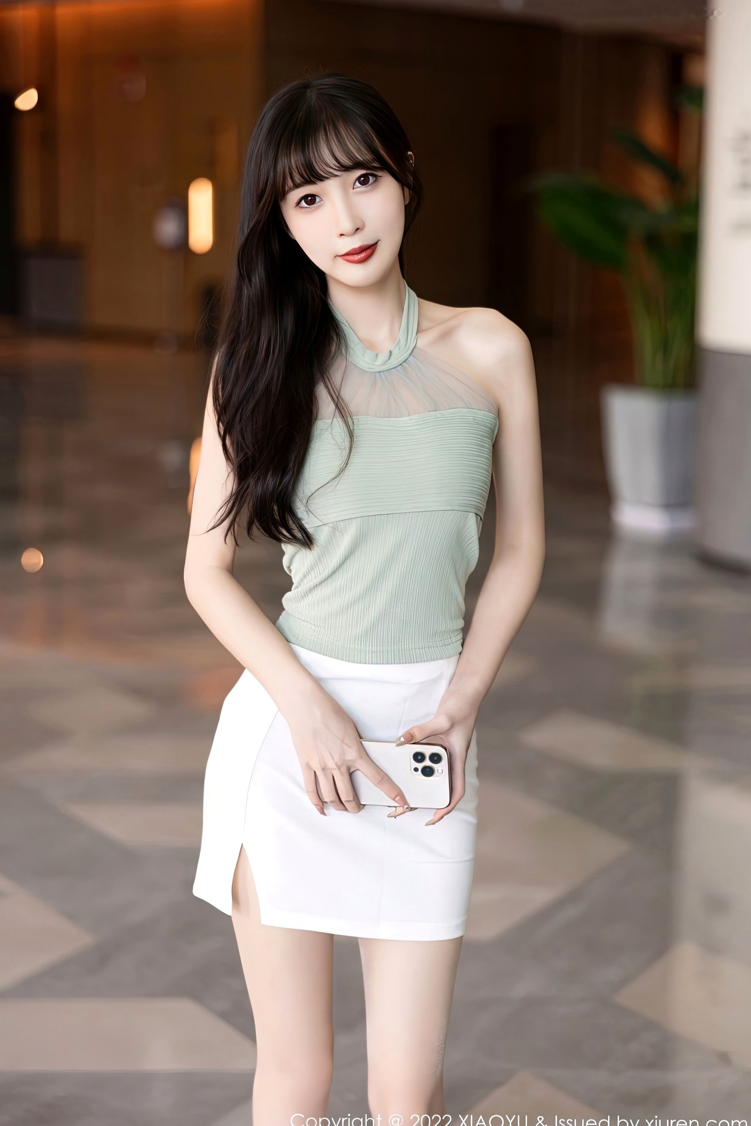 XiaoYu语画界-906-林星阑私房写真-清新粉色内衣与千鸟格椅优雅撩人-唯美室内气质女神大片