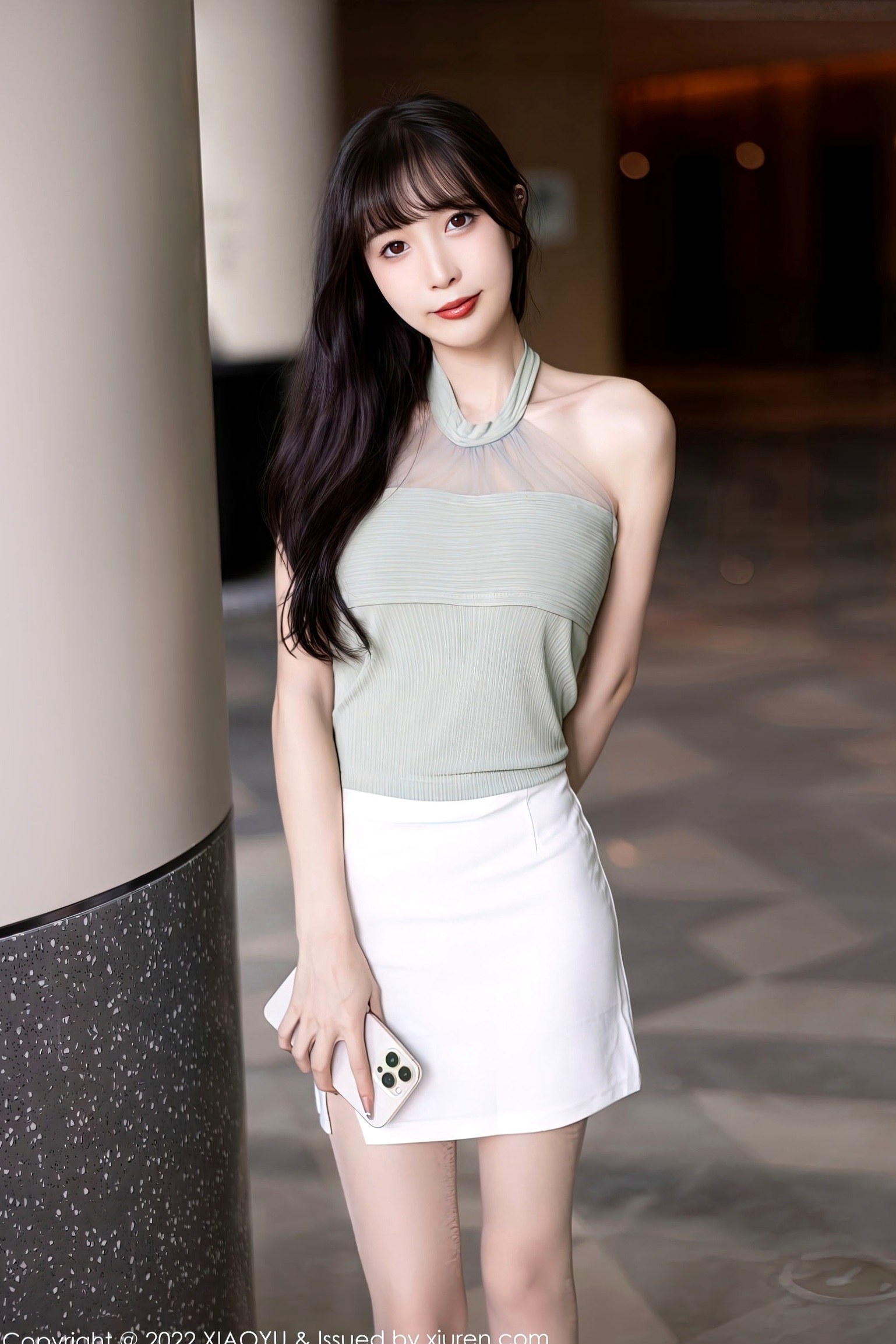XiaoYu语画界-906-林星阑私房写真-清新粉色内衣与千鸟格椅优雅撩人-唯美室内气质女神大片