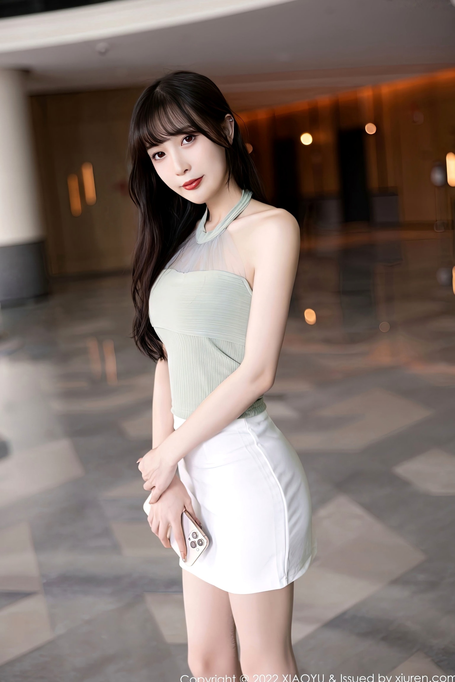 XiaoYu语画界-906-林星阑私房写真-清新粉色内衣与千鸟格椅优雅撩人-唯美室内气质女神大片