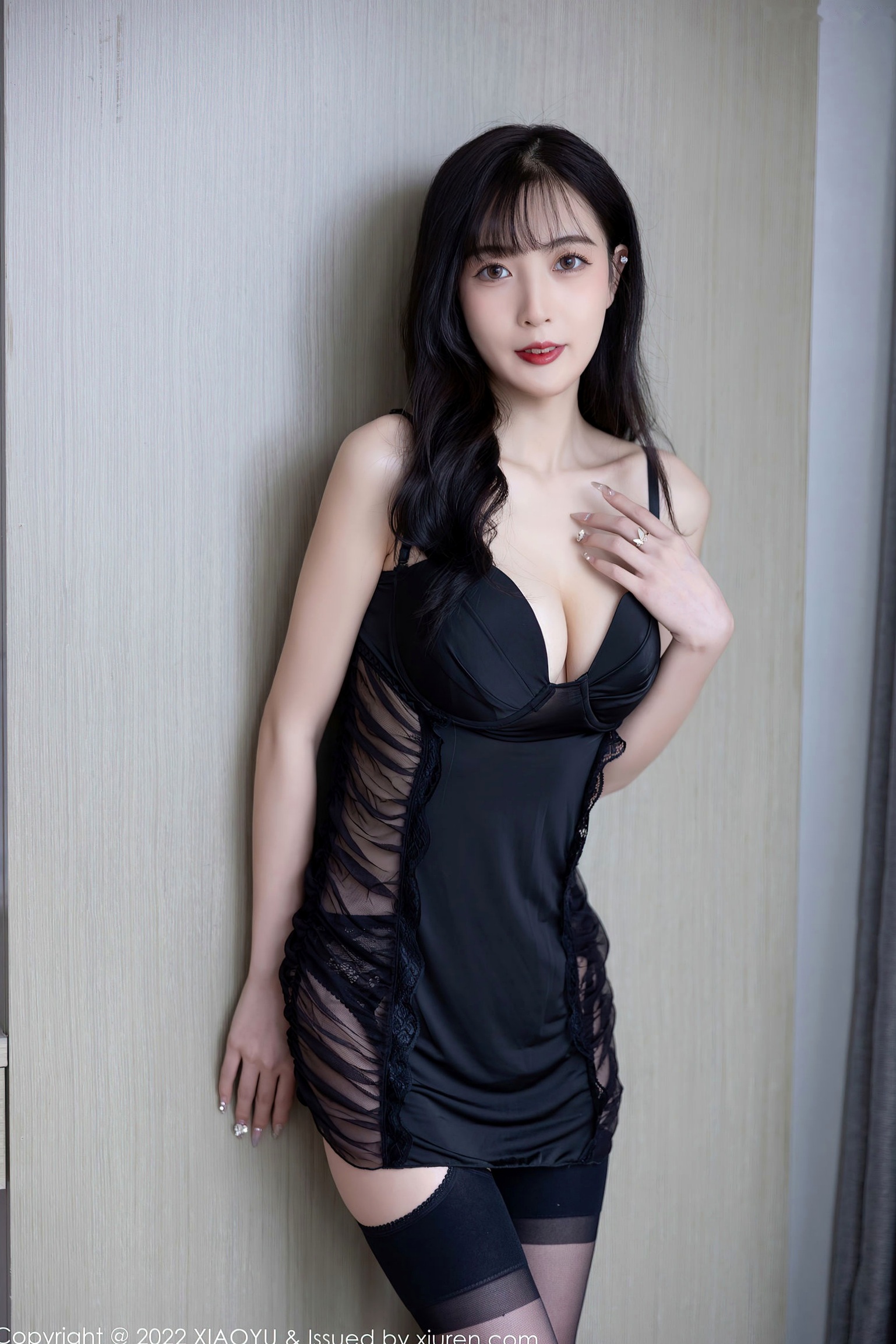 XiaoYu语画界799期:林星阑黑色蕾丝内衣吊带袜私房大片,极致诱惑,展现绰约身姿与性感魅力