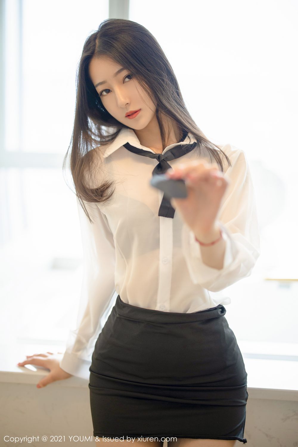 新人妹子熊小诺 白衬衫黑短裙OL