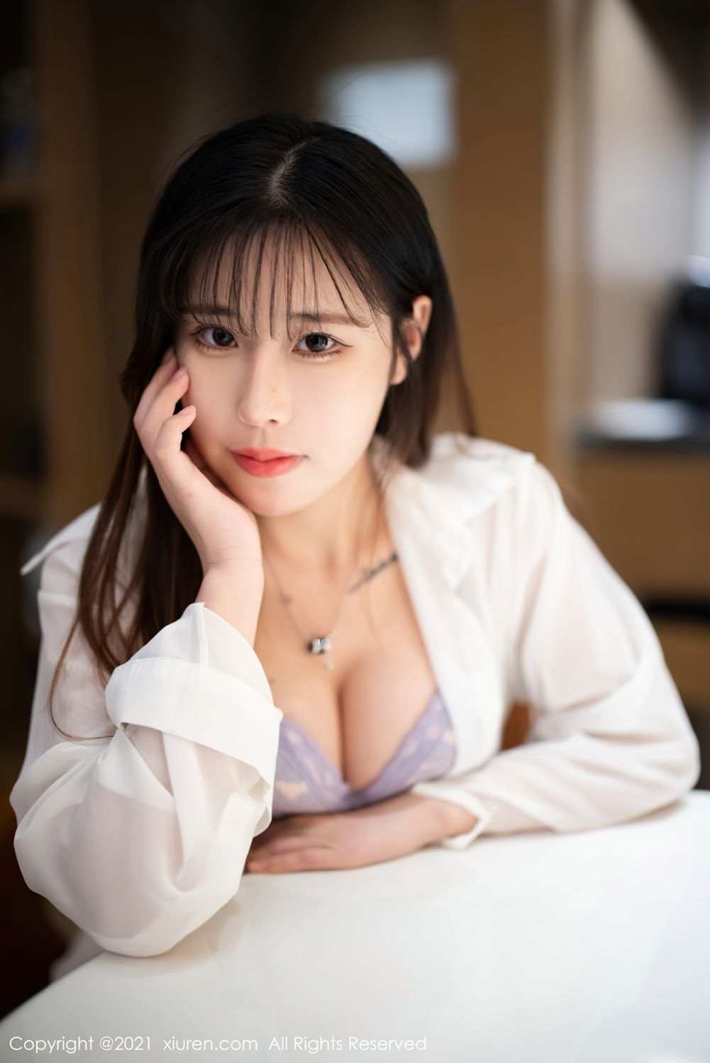 新人模特甜熙Dora 经典的白衬衫系列
