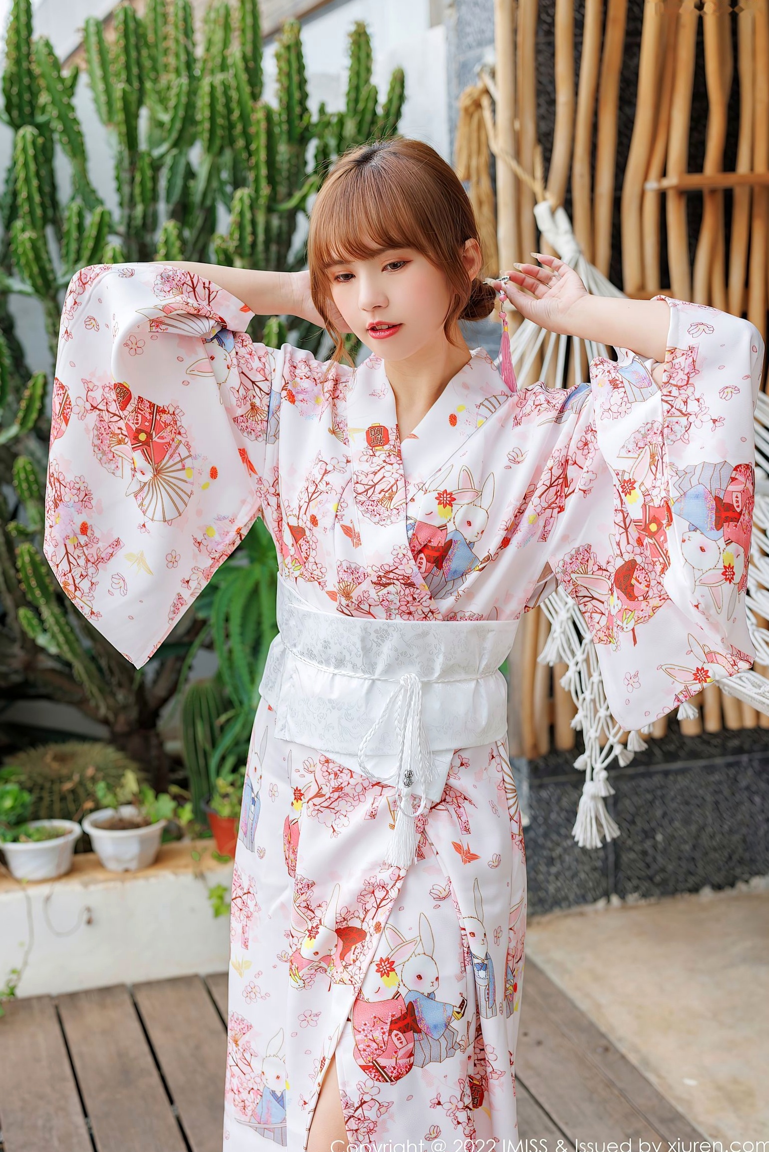 IMiss爱蜜社-676-张思允Nice-日系樱花和服私房写真,清新碎花内衣旅拍,演绎梦幻少女唯美大片