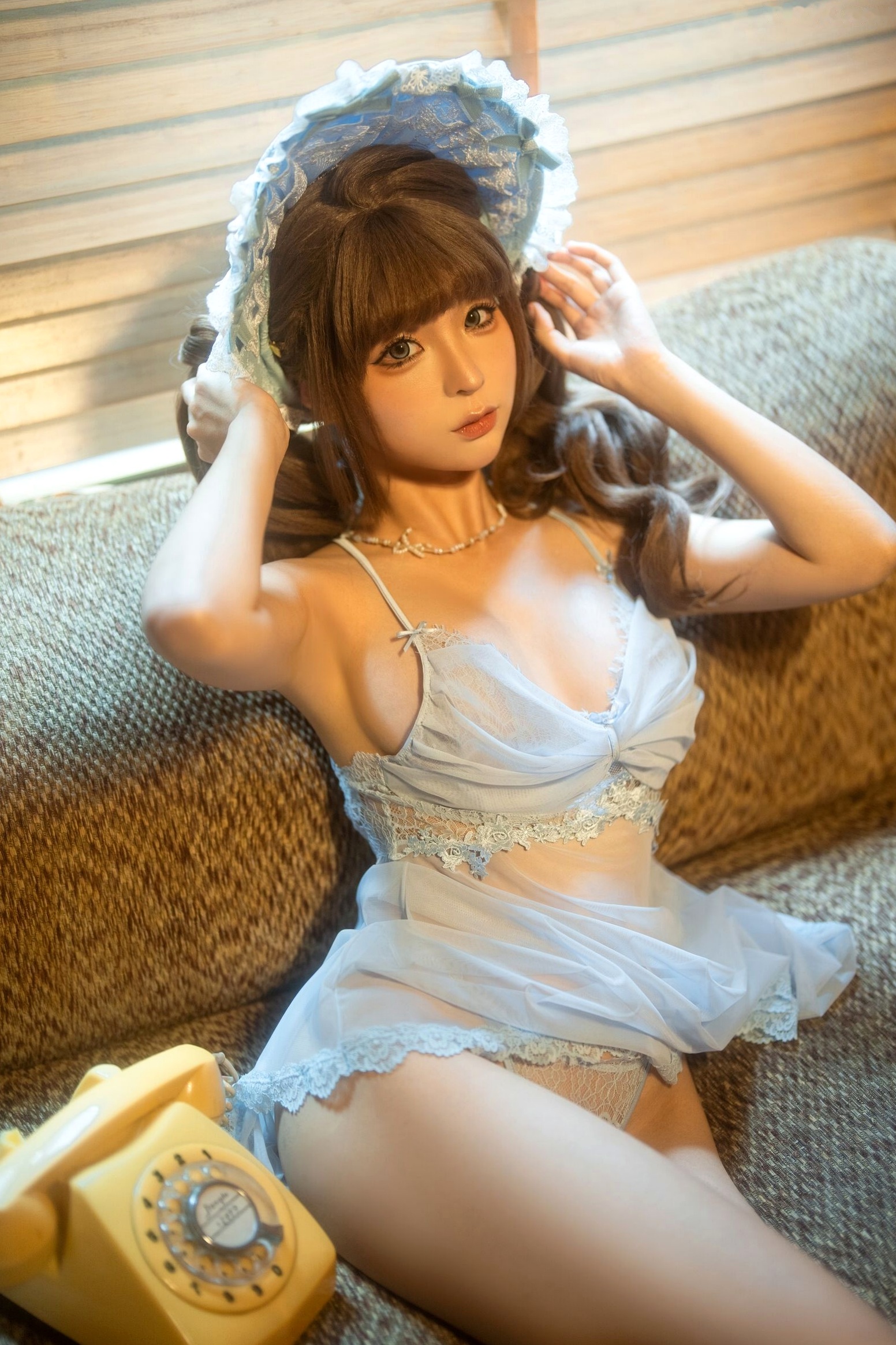蠢沫沫 - 居家蕾丝内衣私房照 甜美治愈系写真