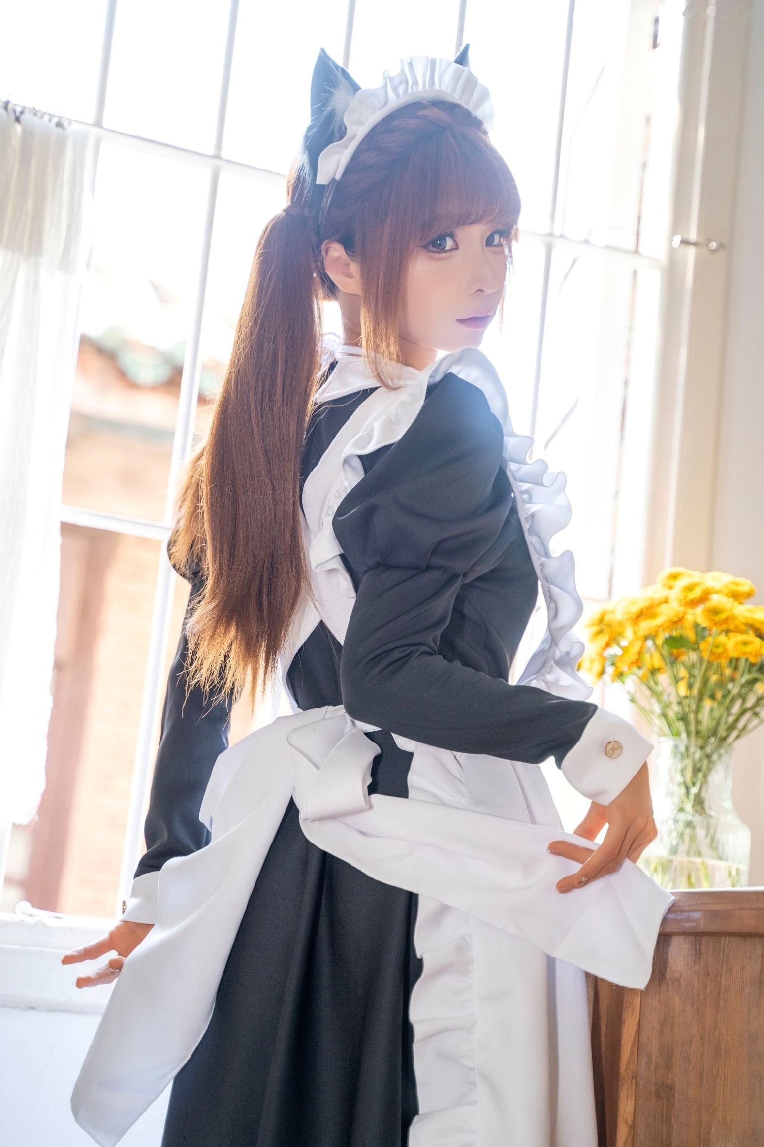 蠢沫沫-私人女仆猫耳双马尾女仆装性感比基尼私房写真