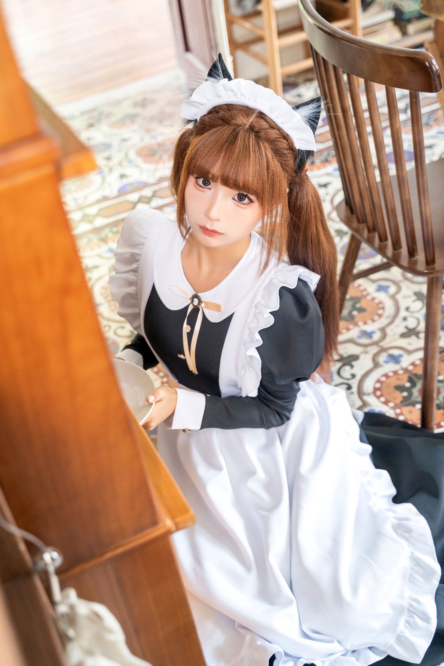 蠢沫沫-私人女仆猫耳双马尾女仆装性感比基尼私房写真