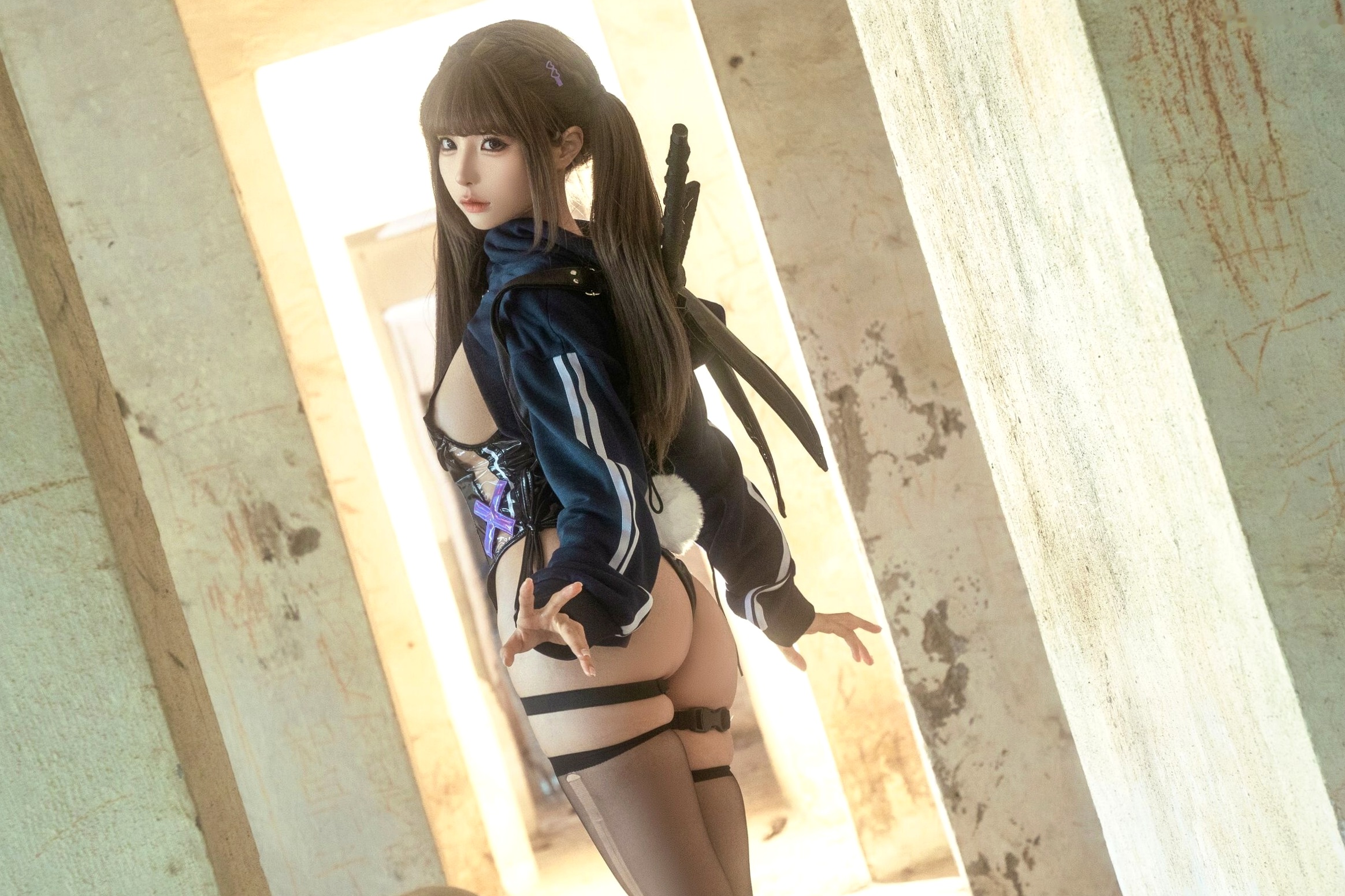 蠢沫沫 T3赠品4 废墟战姬性感Cosplay写真 萌系童颜美臀大片