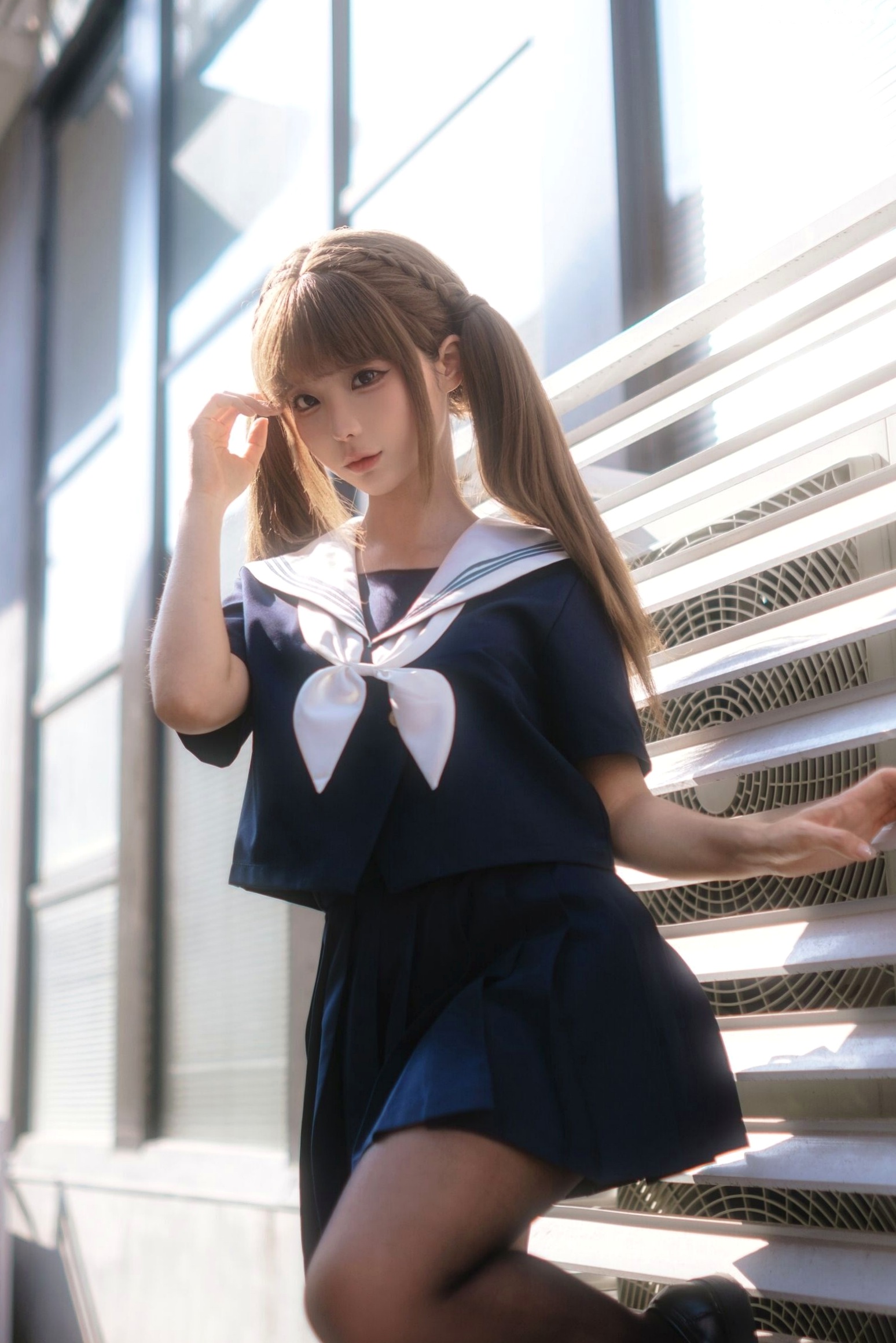 《蠢沫沫-午后-Afternoon》日系水手制服黑丝性感大尺度私房写真