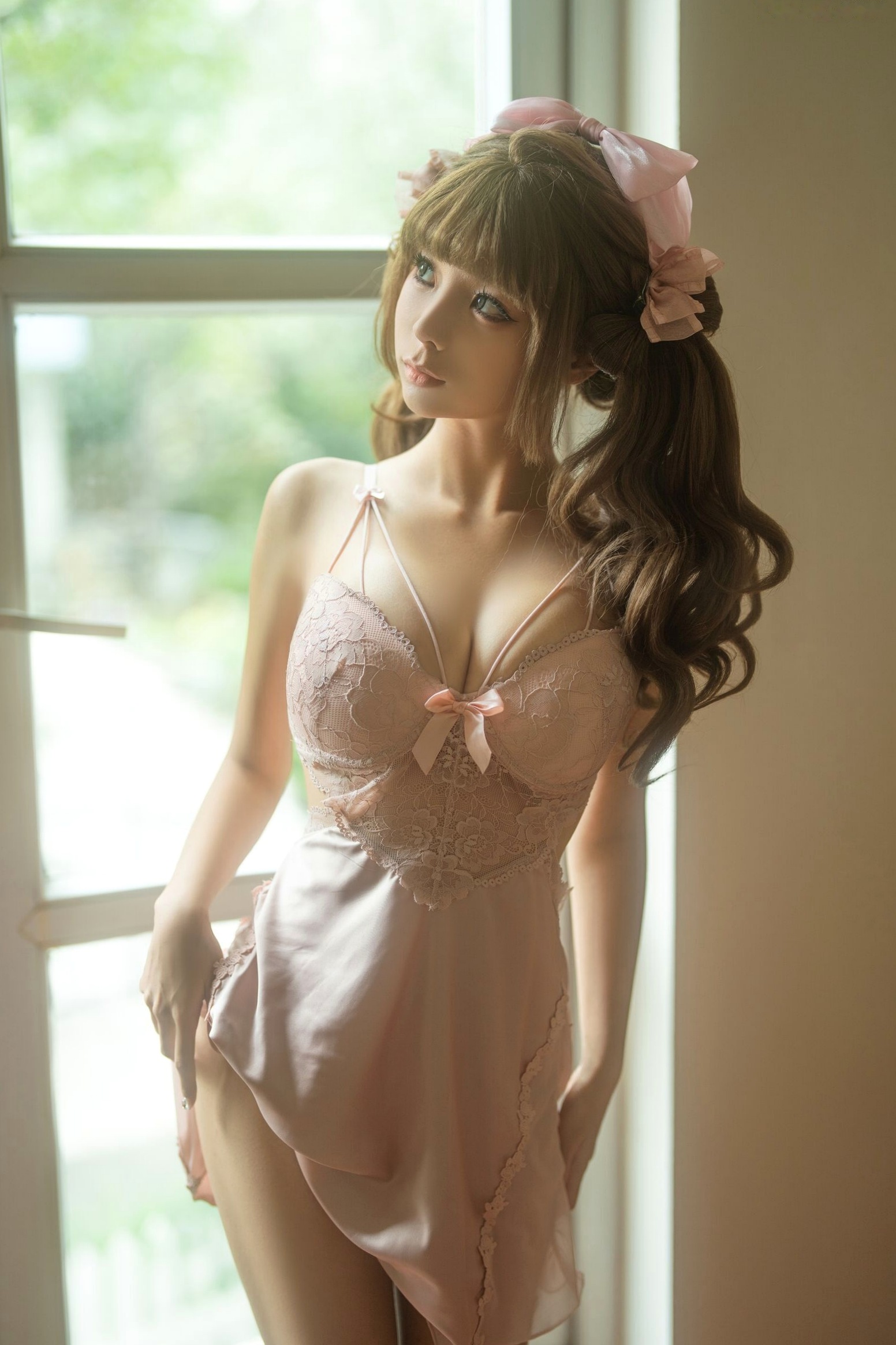 蠢沫沫-T3赠品2《黛》粉色蕾丝睡衣居家私房性感写真