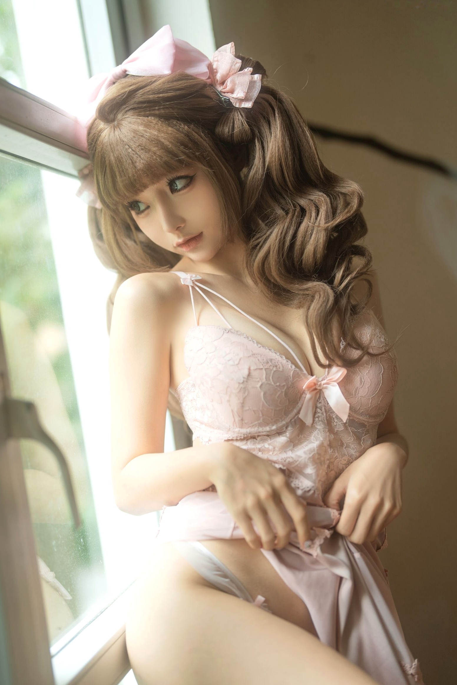 蠢沫沫-T3赠品2《黛》粉色蕾丝睡衣居家私房性感写真