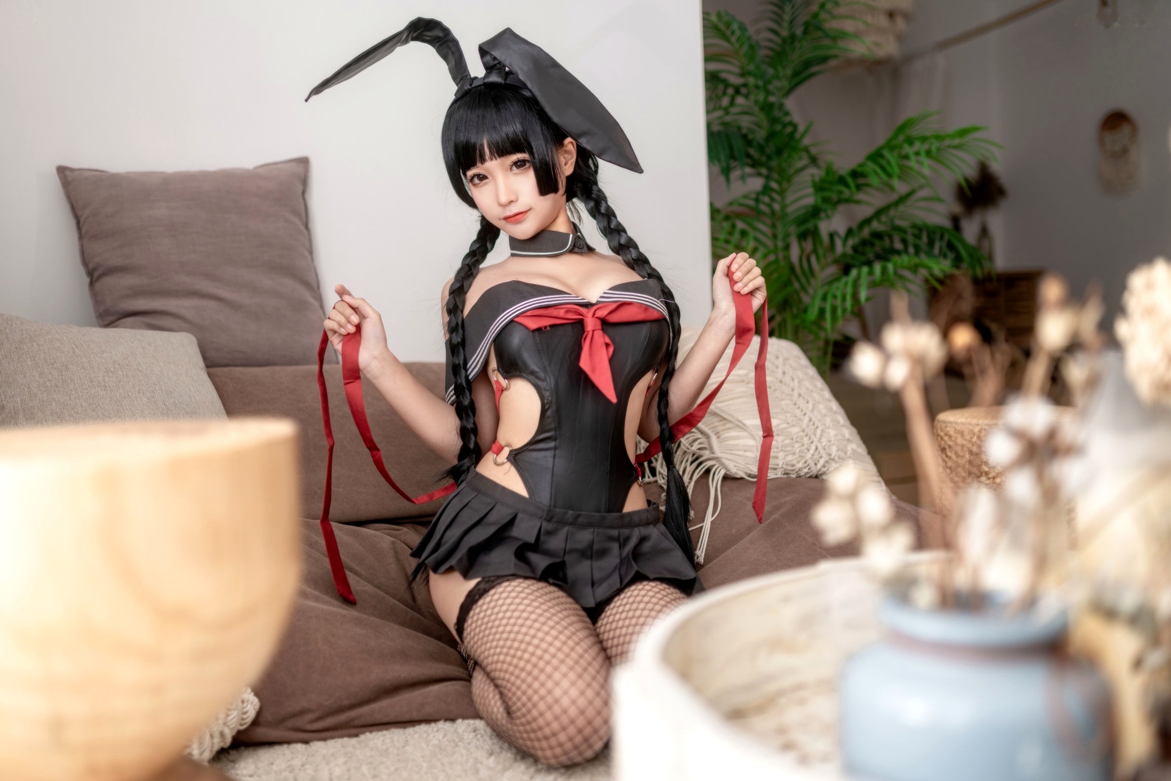 蠢沫沫-126-卯月桃子:暗黑兔女郎黑丝诱惑私房,大尺度足控福利美腿写真 - 无圣光大尺度