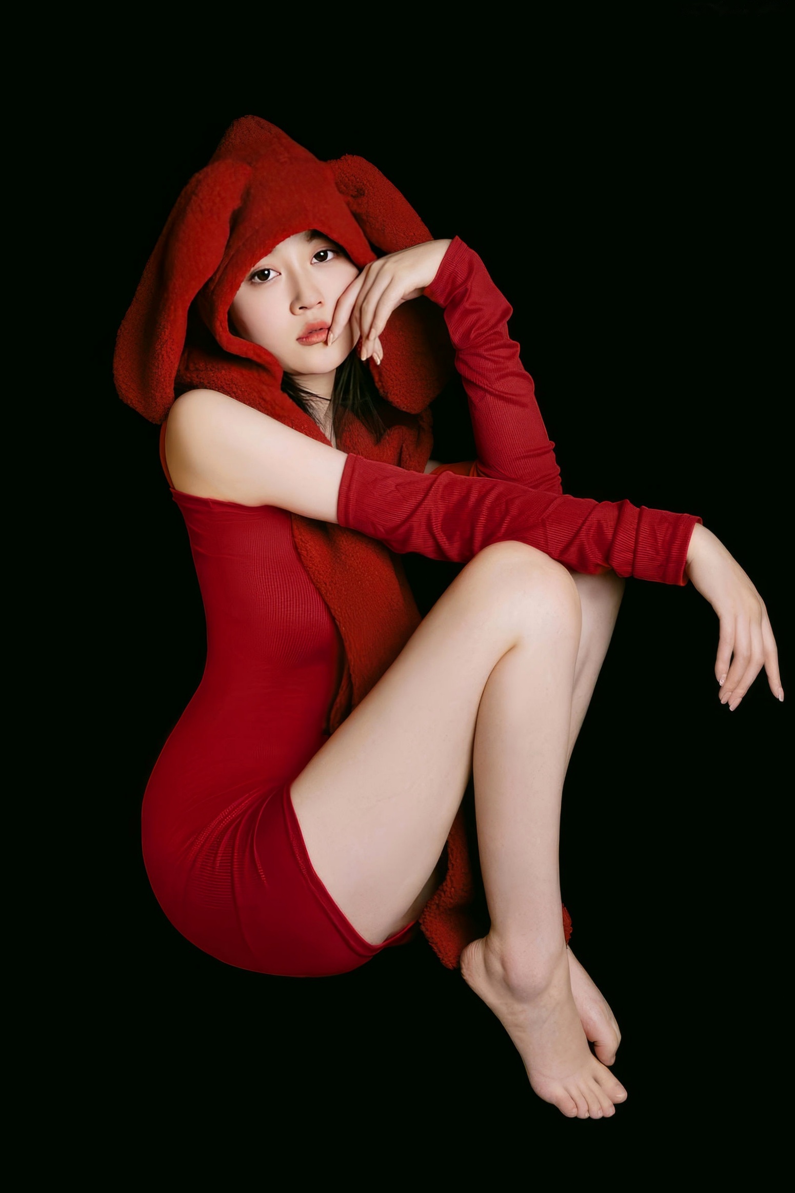 年年Nnian-拜年兔,红色兔女郎主题私房,春节喜庆性感诱惑女神写真