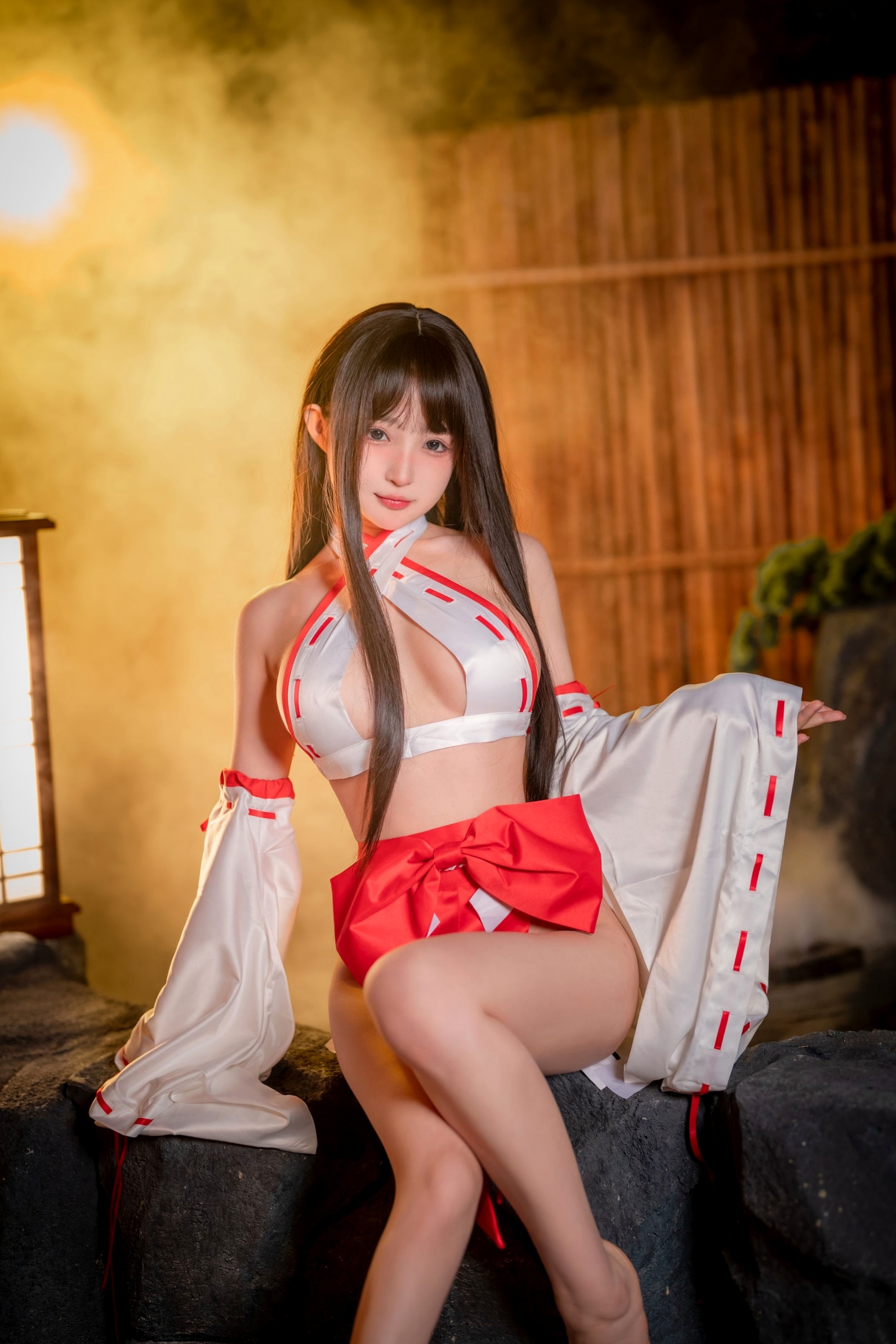 桜井宁宁-045-纯洁巫女:温泉氤氲大尺度私房,极致纯欲和风诱惑