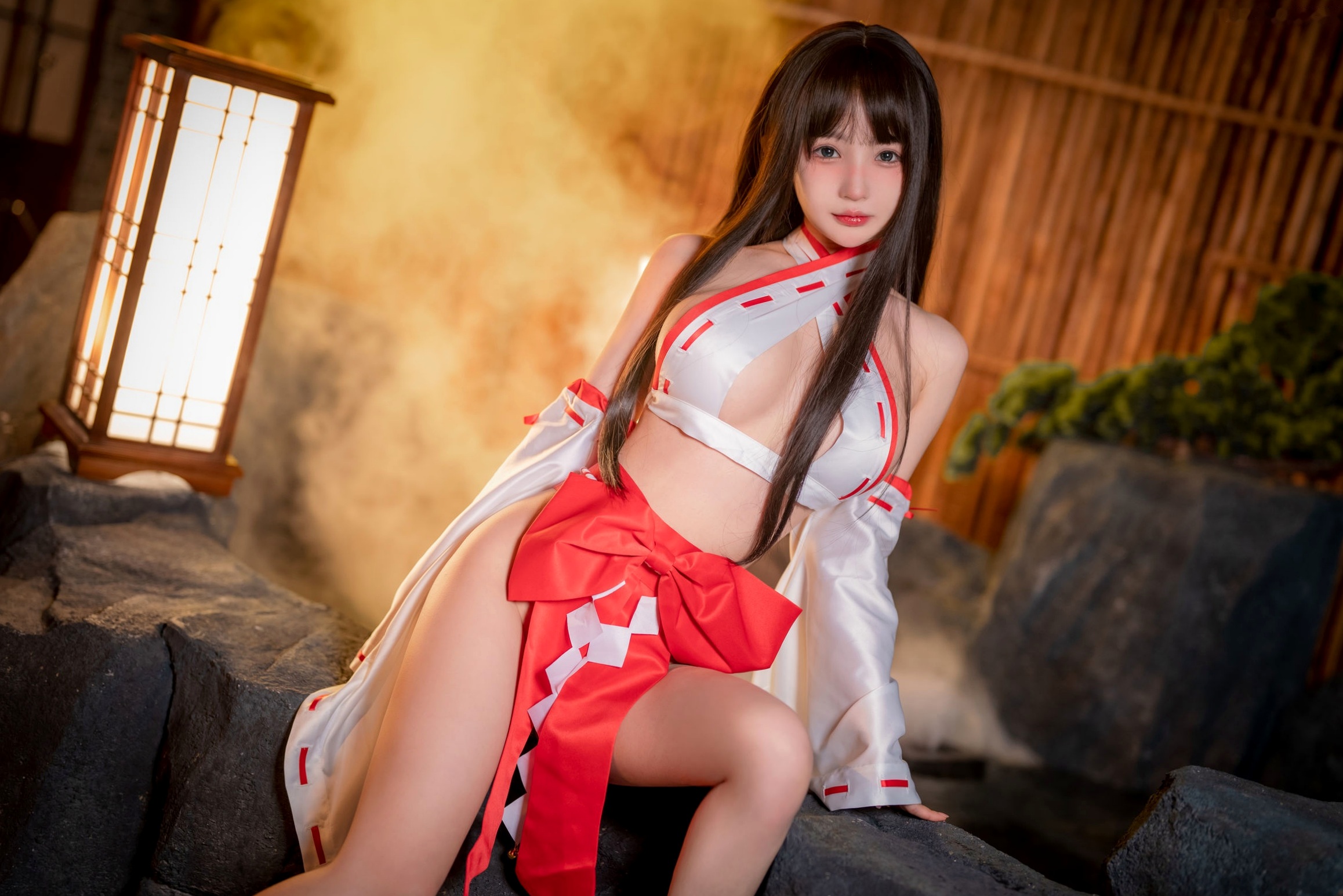 桜井宁宁-045-纯洁巫女:温泉氤氲大尺度私房,极致纯欲和风诱惑