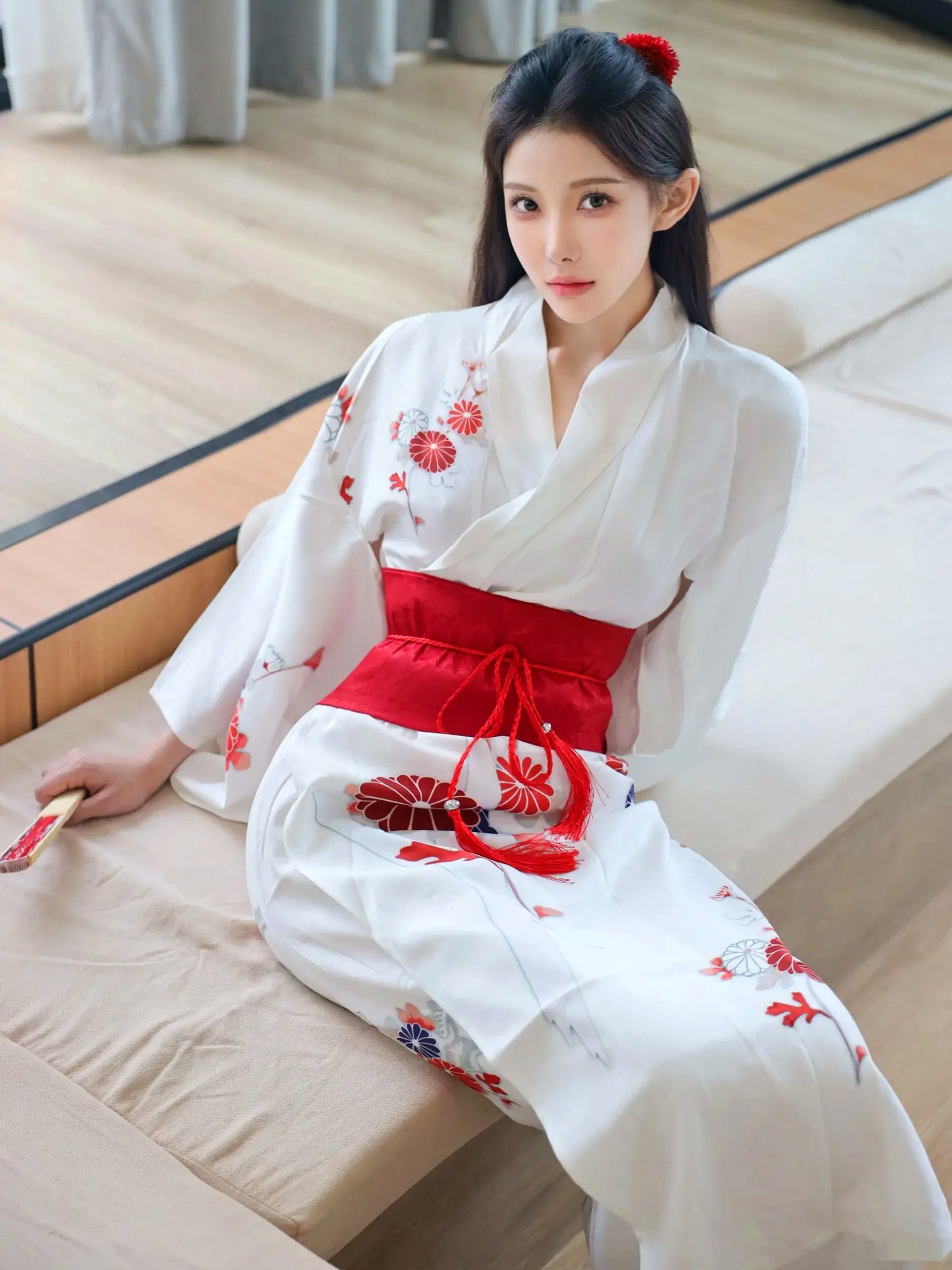 梨霜儿 - 潘金莲主题私房大尺度写真,日系和服变身与纯欲白丝诱惑,肤白如雪,尽显极致性感魅力