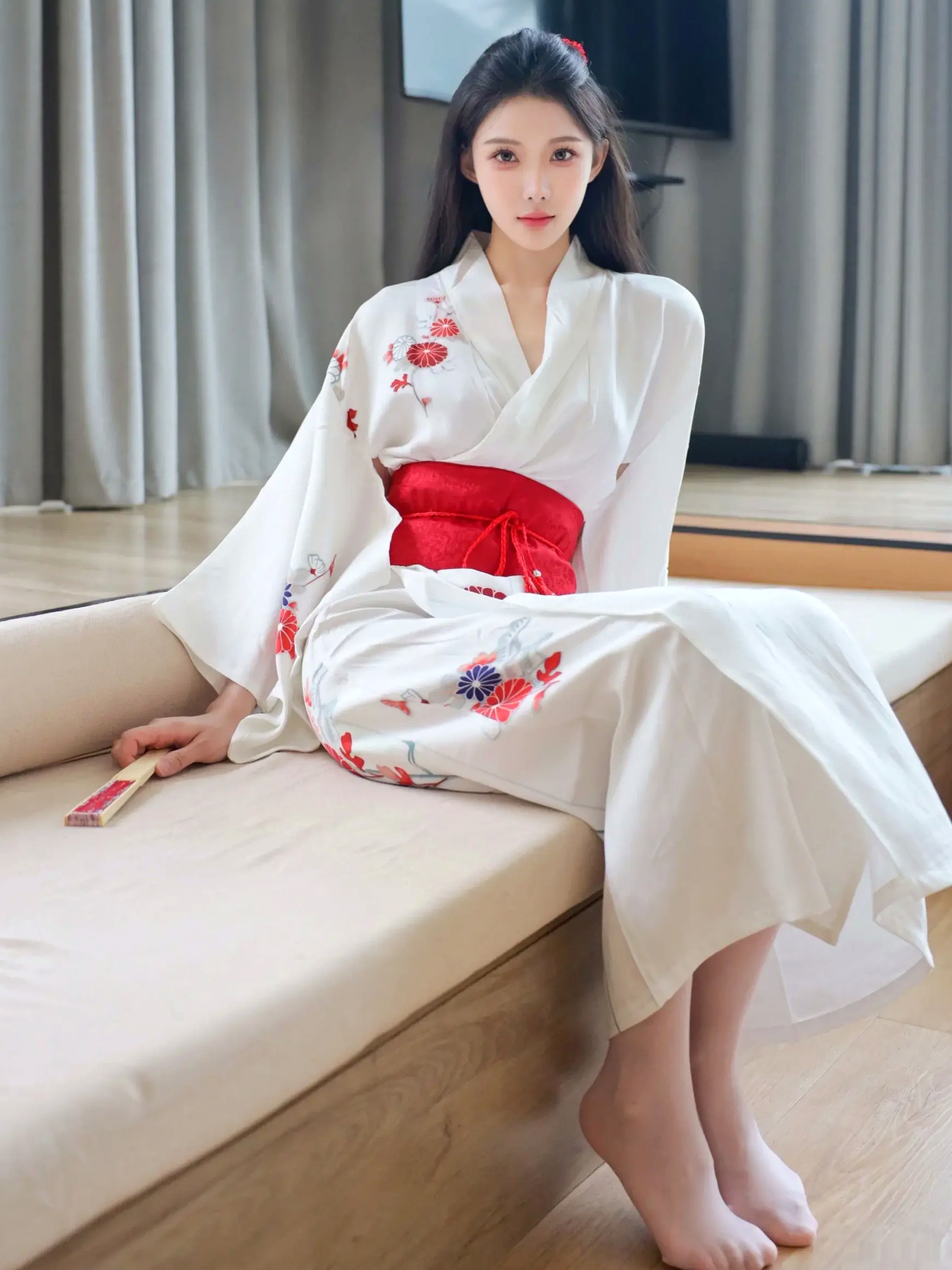 梨霜儿 - 潘金莲主题私房大尺度写真,日系和服变身与纯欲白丝诱惑,肤白如雪,尽显极致性感魅力