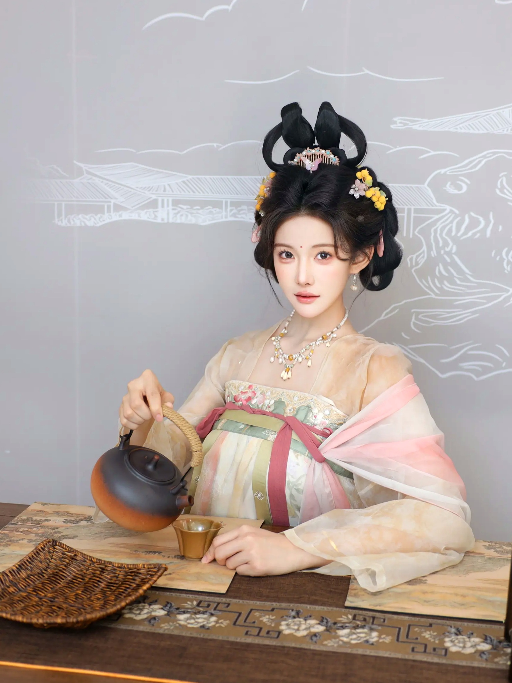 梨霜儿 - 梦回大唐演绎古典佳人,复古汉服尽显东方美,绝美唐风摄影大赏