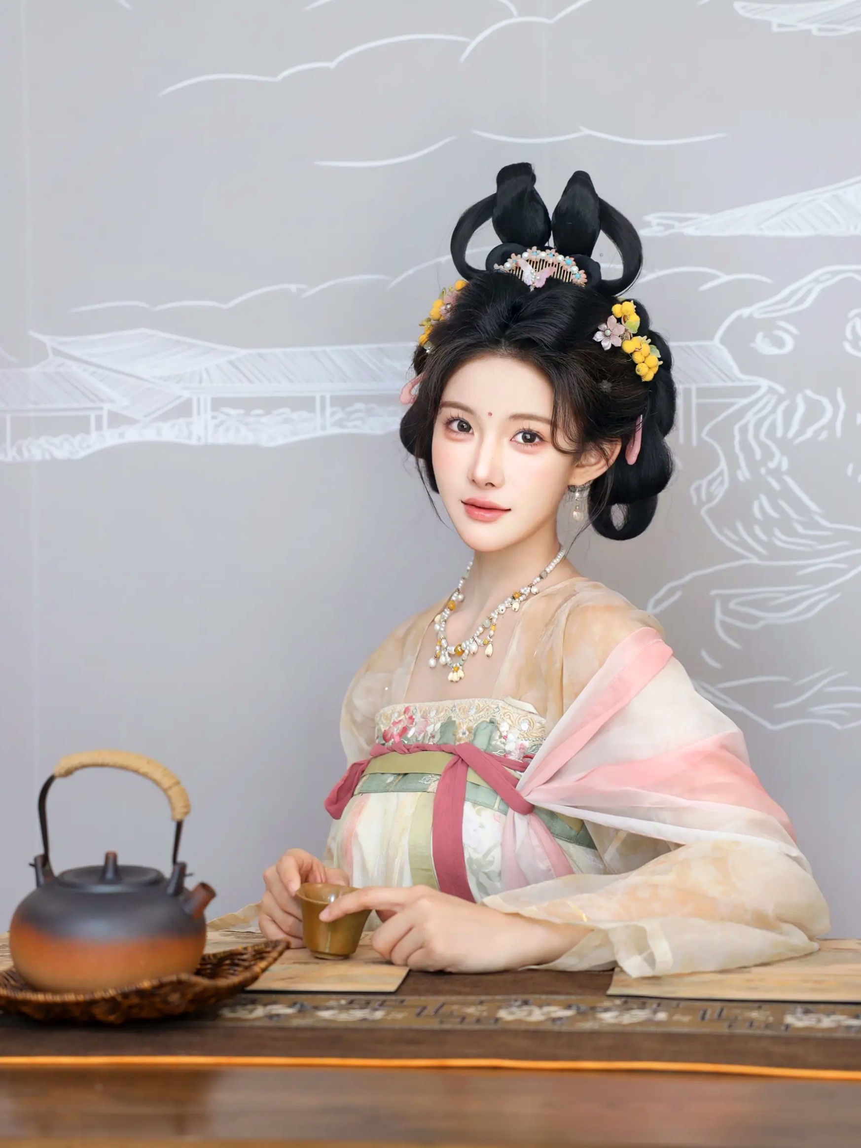 梨霜儿 - 梦回大唐演绎古典佳人,复古汉服尽显东方美,绝美唐风摄影大赏