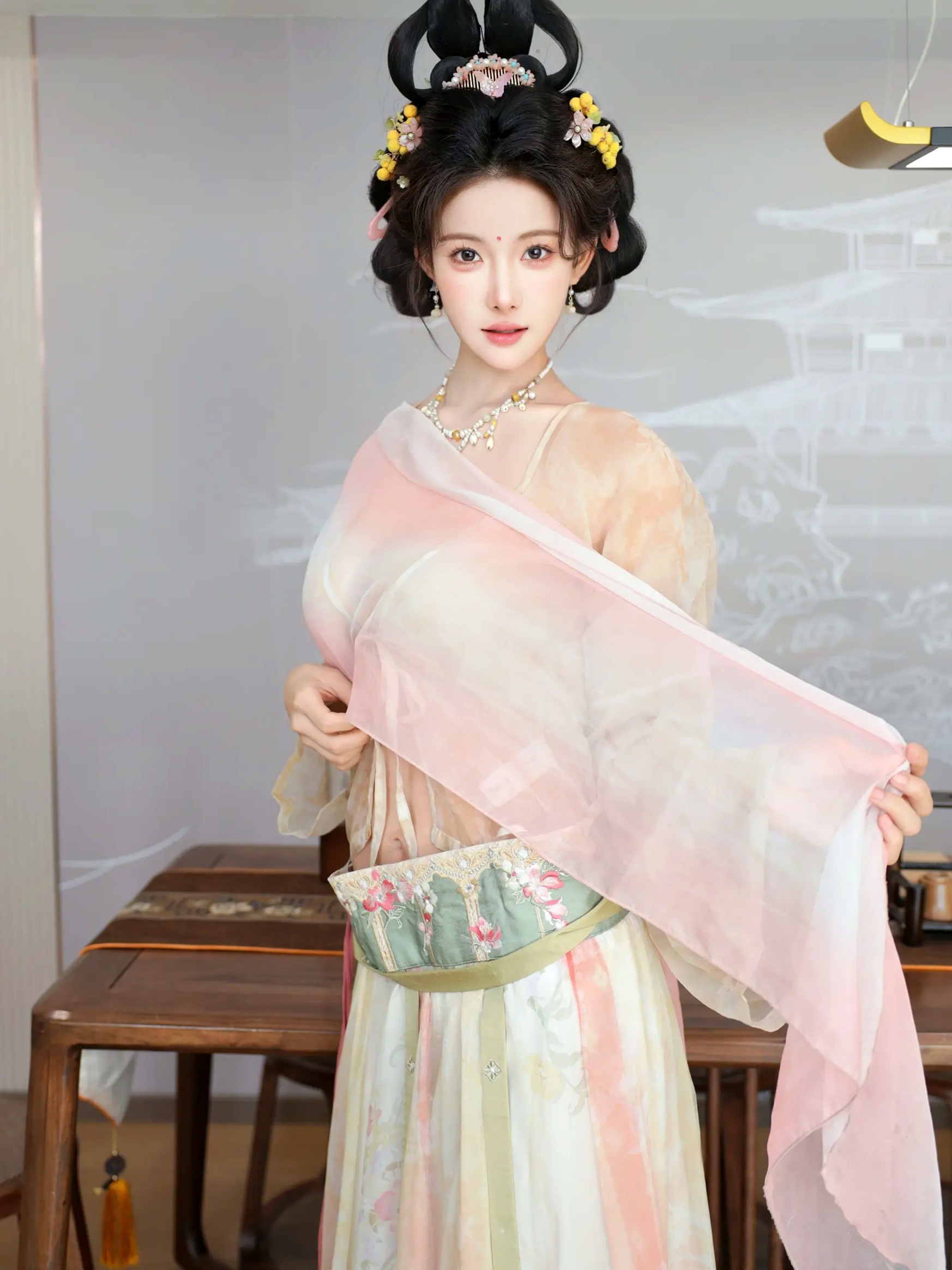 梨霜儿 - 梦回大唐演绎古典佳人,复古汉服尽显东方美,绝美唐风摄影大赏