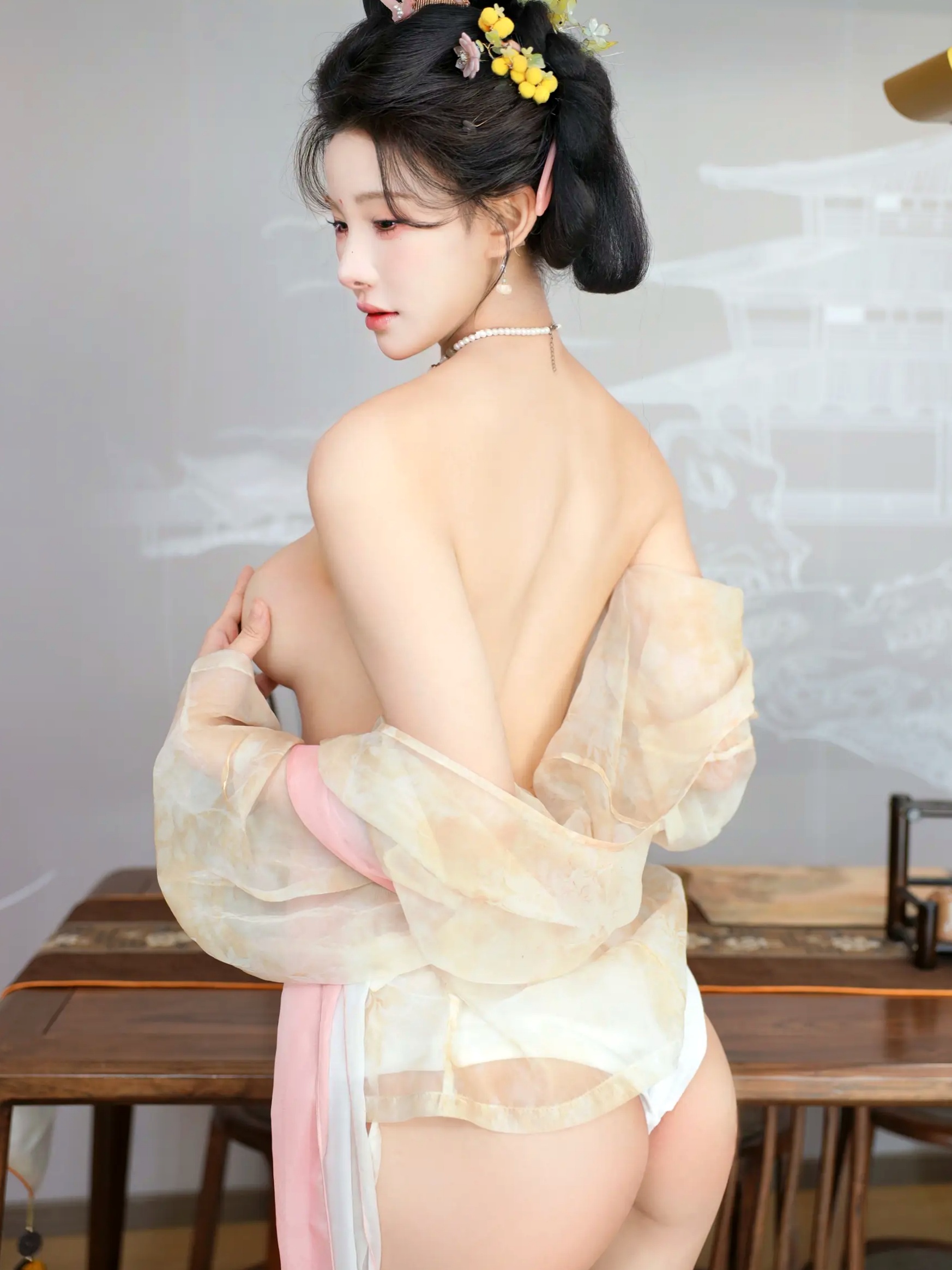 梨霜儿 - 梦回大唐演绎古典佳人,复古汉服尽显东方美,绝美唐风摄影大赏