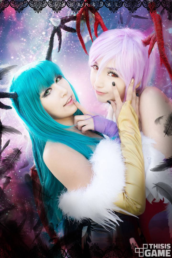 恶魔战士莫妮卡、莉莉丝性感美女美腿丝袜Cosplay-GARAM&DALL