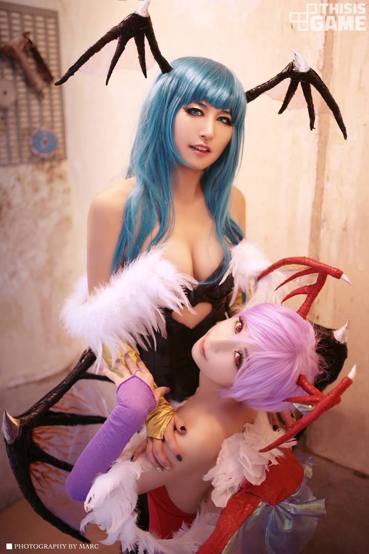 恶魔战士莫妮卡、莉莉丝性感美女美腿丝袜Cosplay-GARAM&DALL