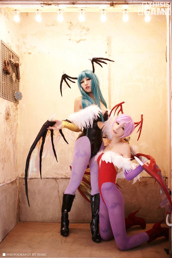 恶魔战士莫妮卡、莉莉丝性感美女美腿丝袜Cosplay-GARAM&DALL