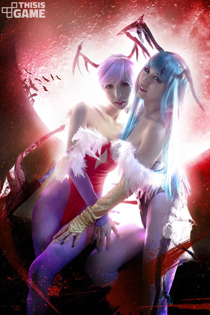 恶魔战士莫妮卡、莉莉丝性感美女美腿丝袜Cosplay-GARAM&DALL