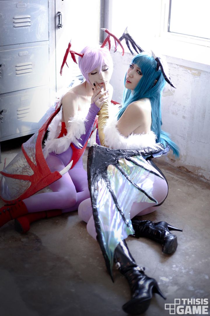 恶魔战士莫妮卡、莉莉丝性感美女美腿丝袜Cosplay-GARAM&DALL