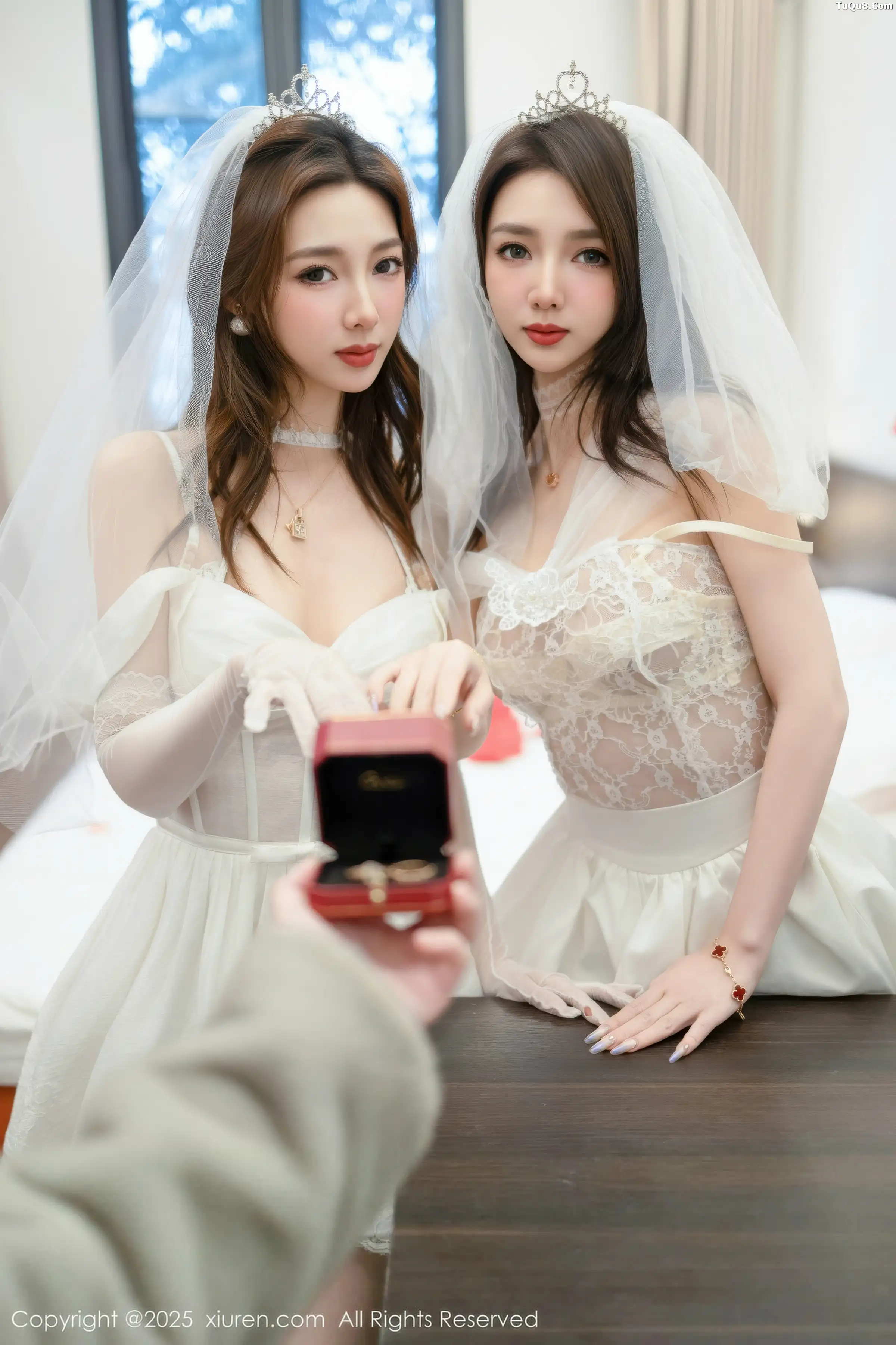 [XiuRen]高清写真图 2025.12.31 No.11184 Twins-桃之夭夭 白色蕾丝婚纱