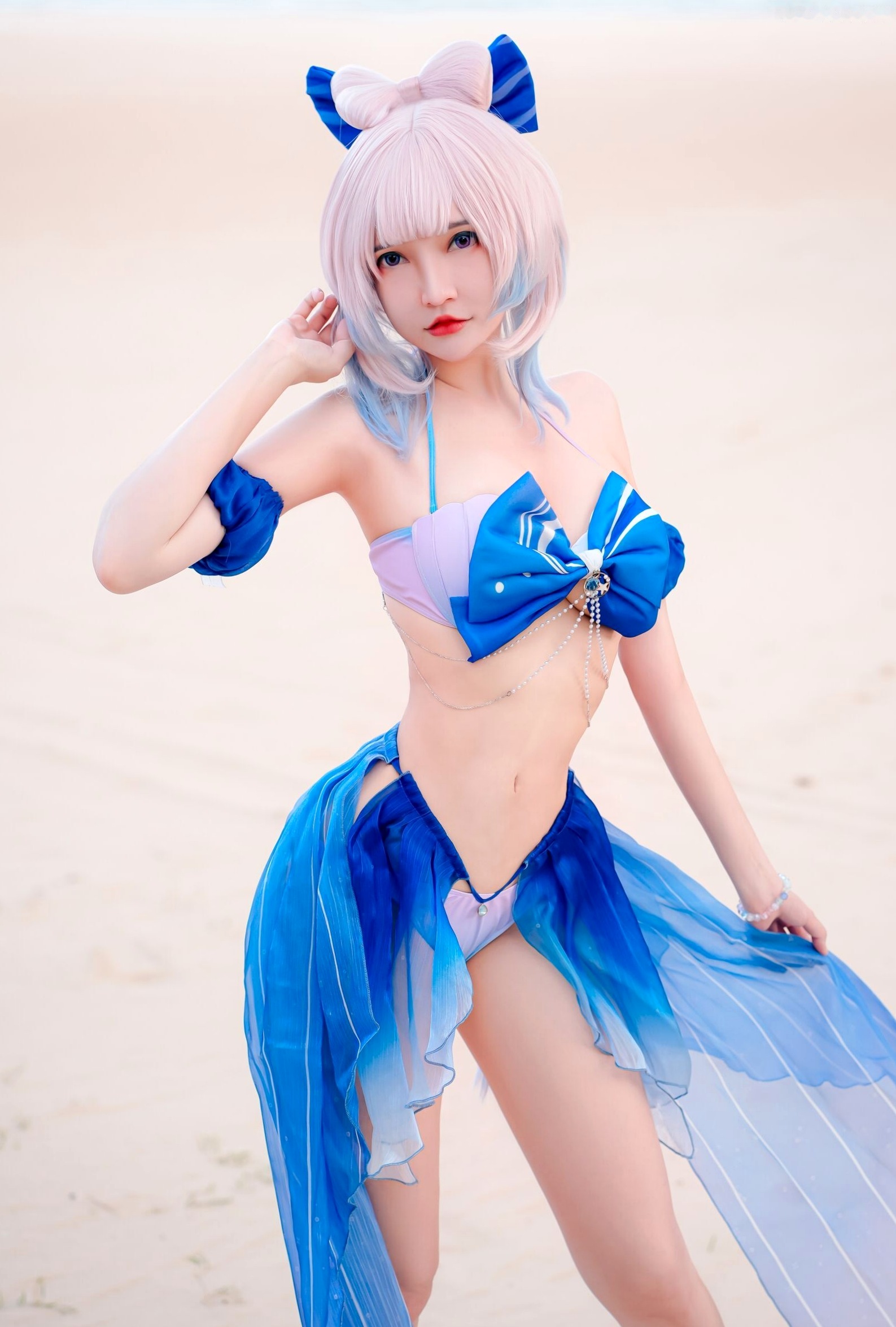 Potato-Godzilla-Kokomi-Bikini-原神-珊瑚宫心海-比基尼沙滩COSPLAY性感写真