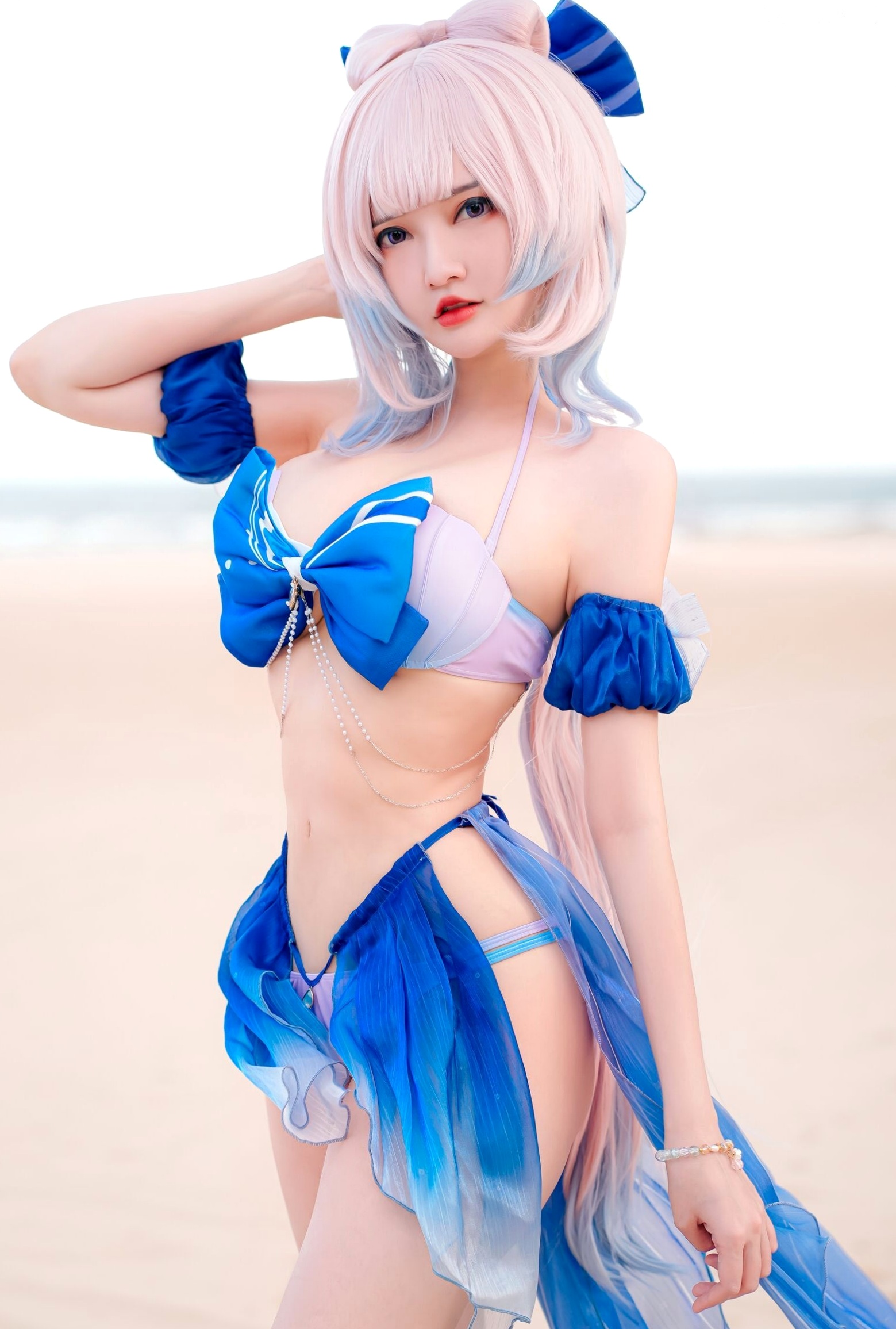 Potato-Godzilla-Kokomi-Bikini-原神-珊瑚宫心海-比基尼沙滩COSPLAY性感写真