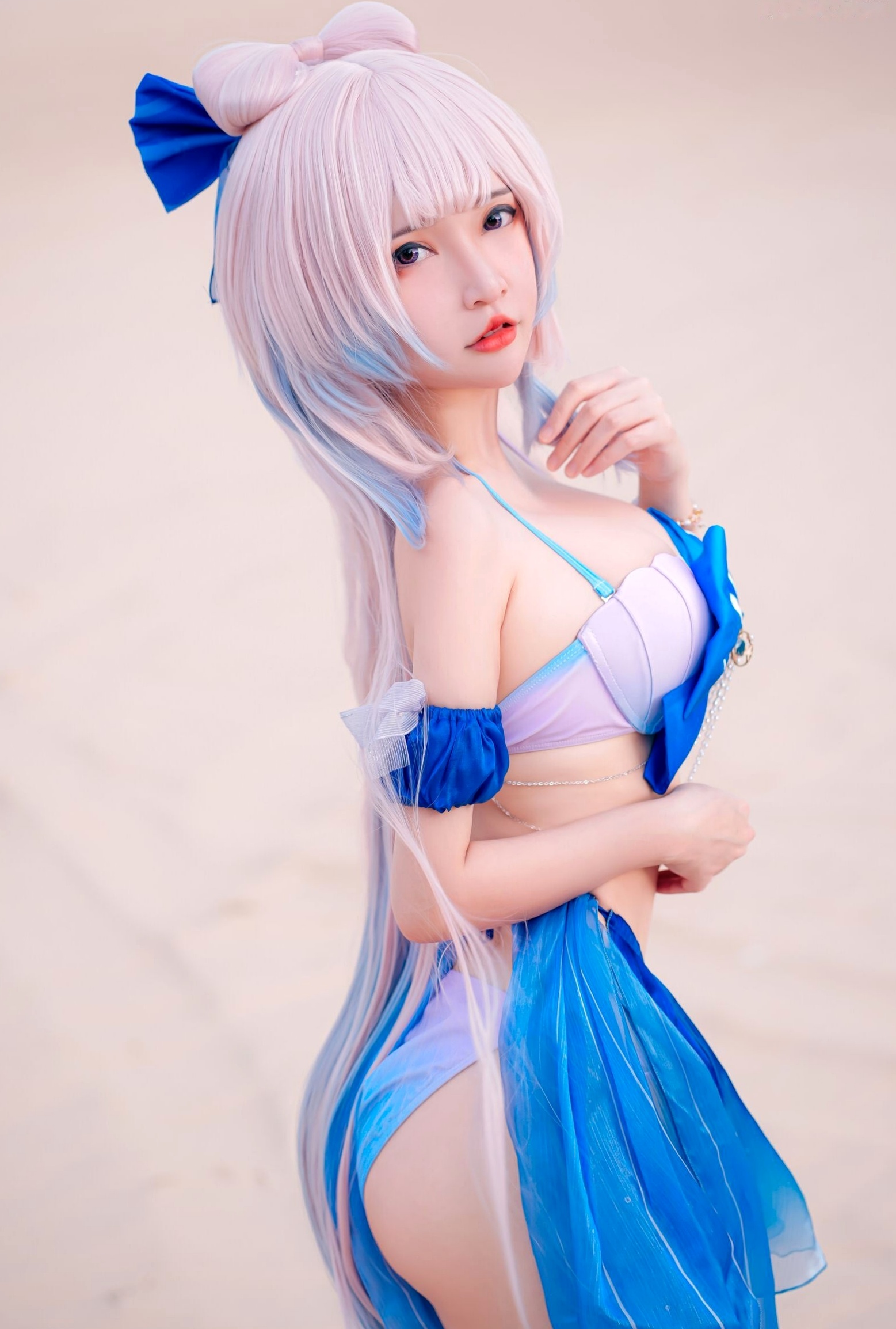 Potato-Godzilla-Kokomi-Bikini-原神-珊瑚宫心海-比基尼沙滩COSPLAY性感写真
