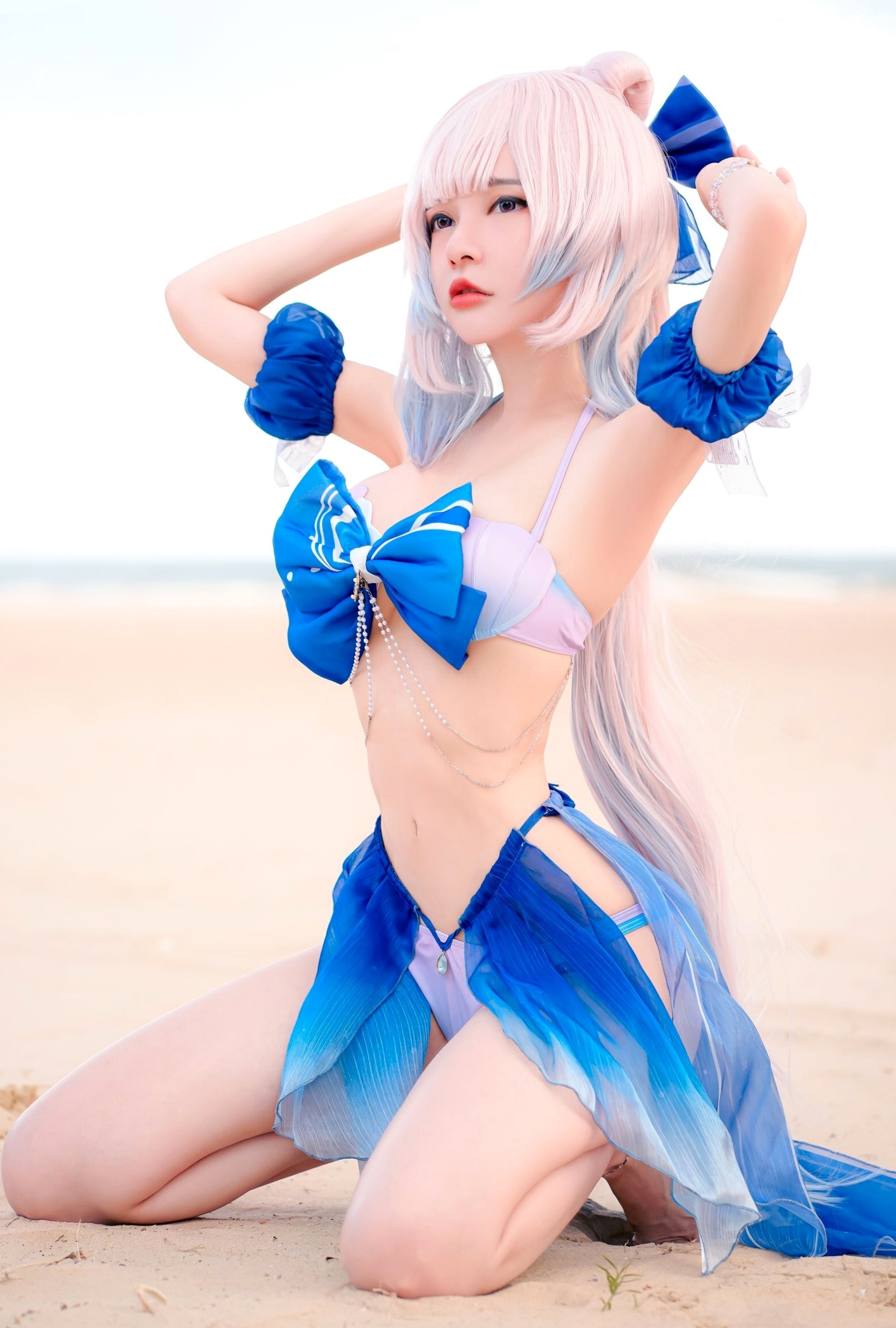 Potato-Godzilla-Kokomi-Bikini-原神-珊瑚宫心海-比基尼沙滩COSPLAY性感写真