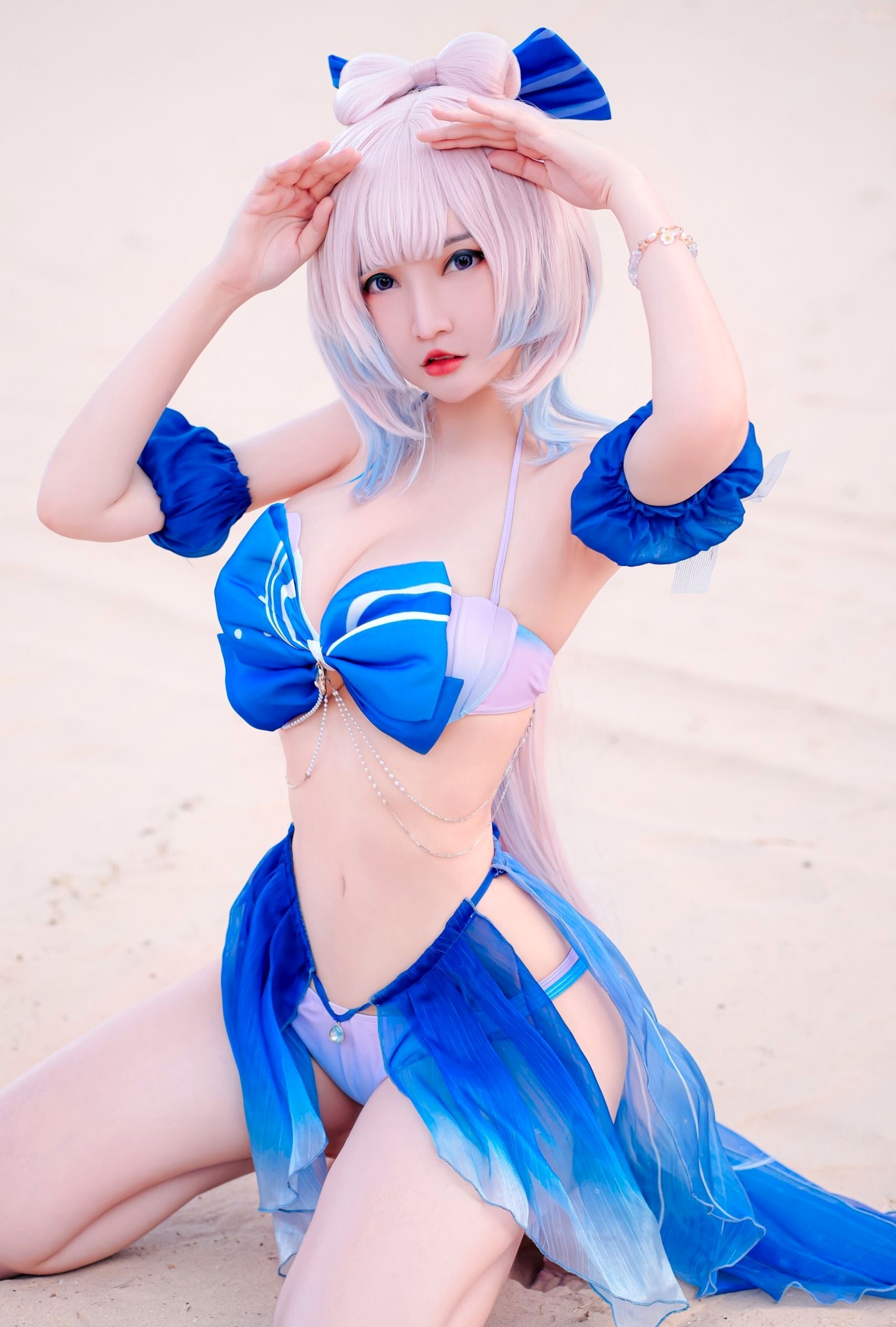 Potato-Godzilla-Kokomi-Bikini-原神-珊瑚宫心海-比基尼沙滩COSPLAY性感写真