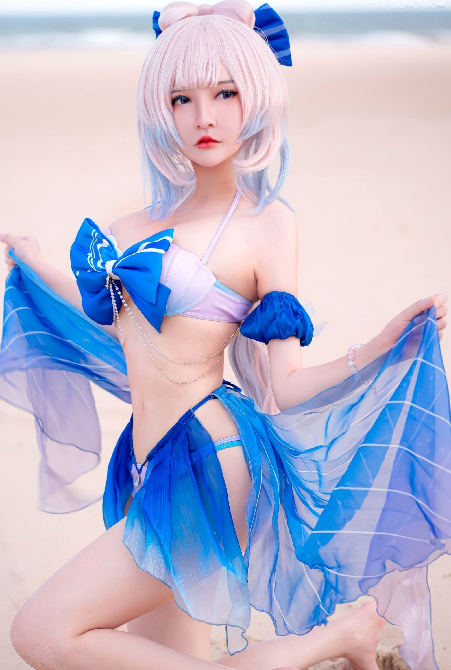 Potato-Godzilla-Kokomi-Bikini-原神-珊瑚宫心海-比基尼沙滩COSPLAY性感写真