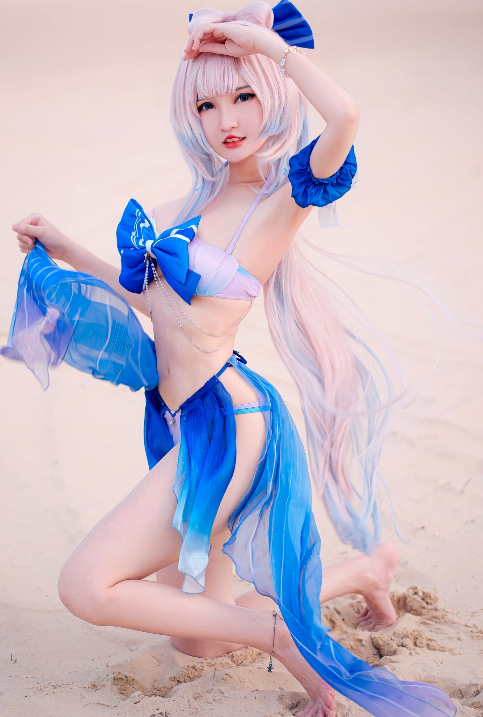 Potato-Godzilla-Kokomi-Bikini-原神-珊瑚宫心海-比基尼沙滩COSPLAY性感写真