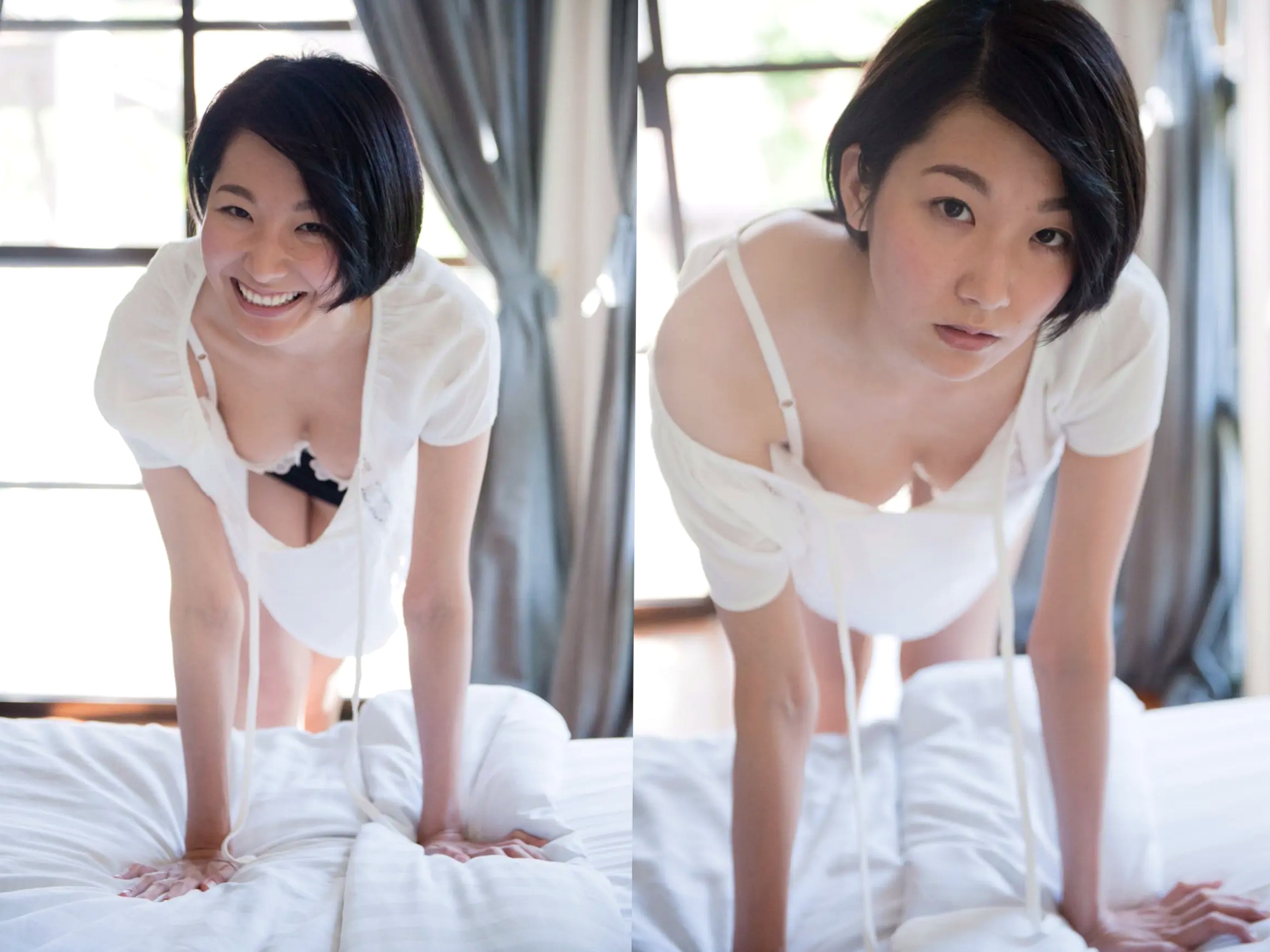 大塚びる - 甘いくちびる vol.1 日本短发女神居家白色内衣性感私房写真集