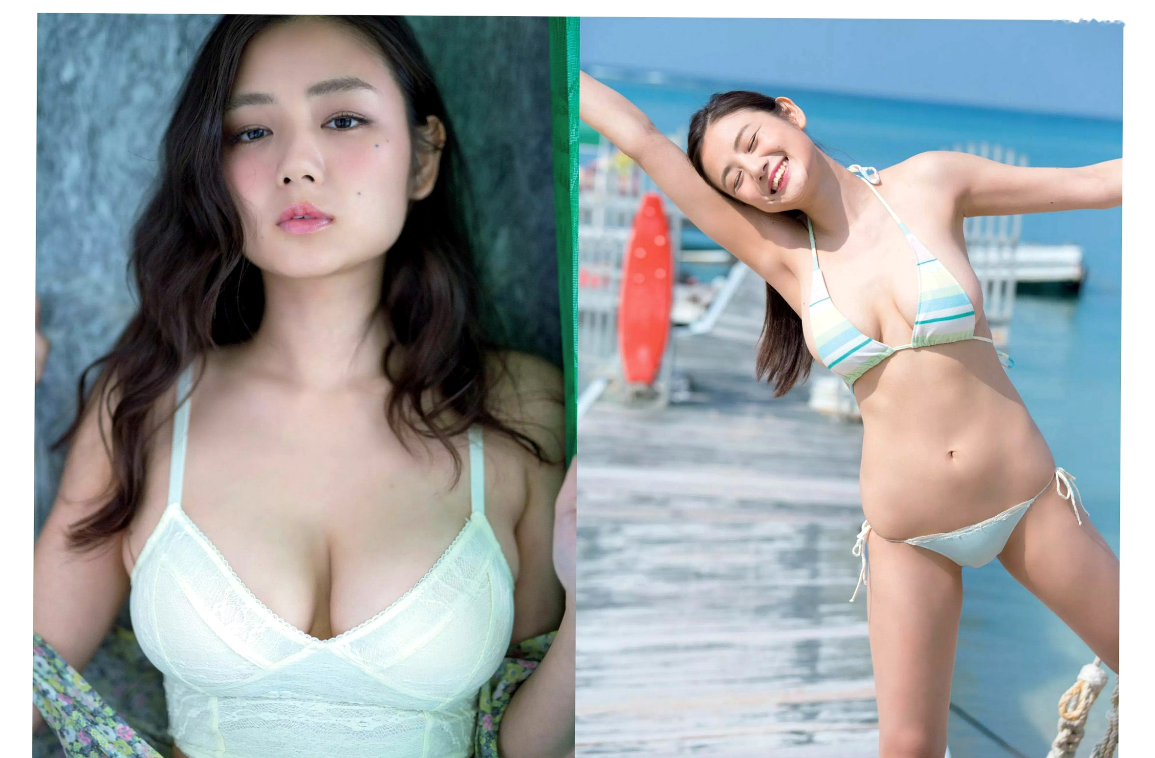 FLASH杂志写真：片山萌美众女神的清凉夏季，比基尼泳装诱惑与棒球宝贝的青春活力时刻[18P]