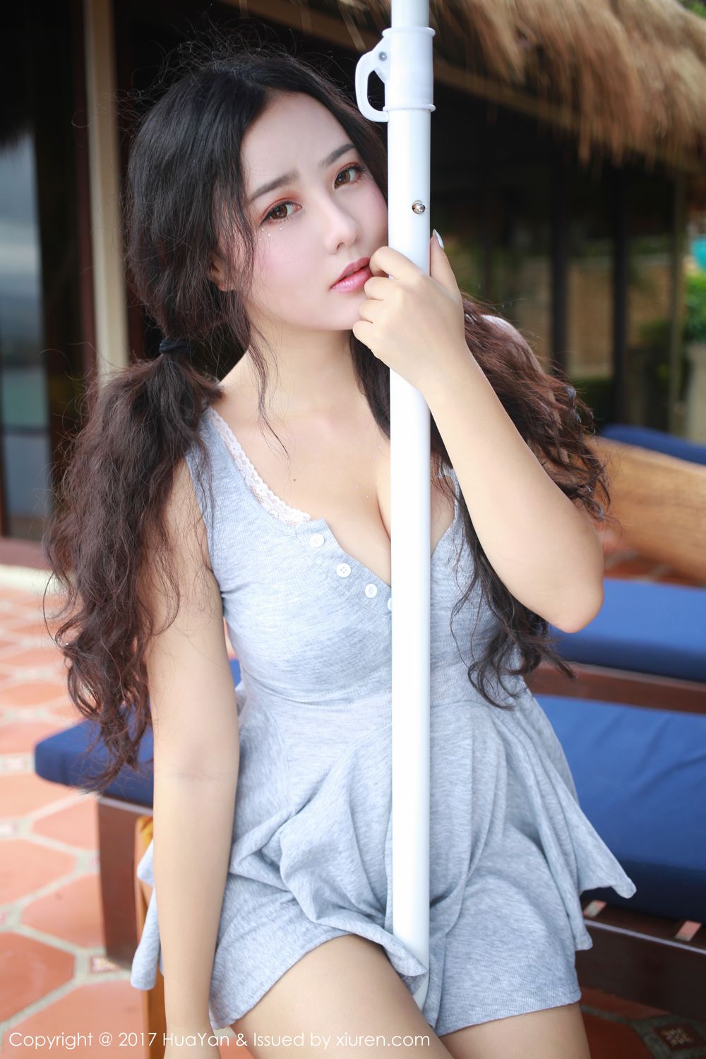 双马尾女神玛鲁娜 淡蓝粗布火辣事业性