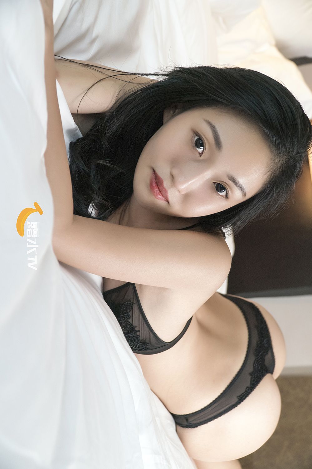 郭小麟- [露水TV]高清写真图 纯黑蕾丝内衣