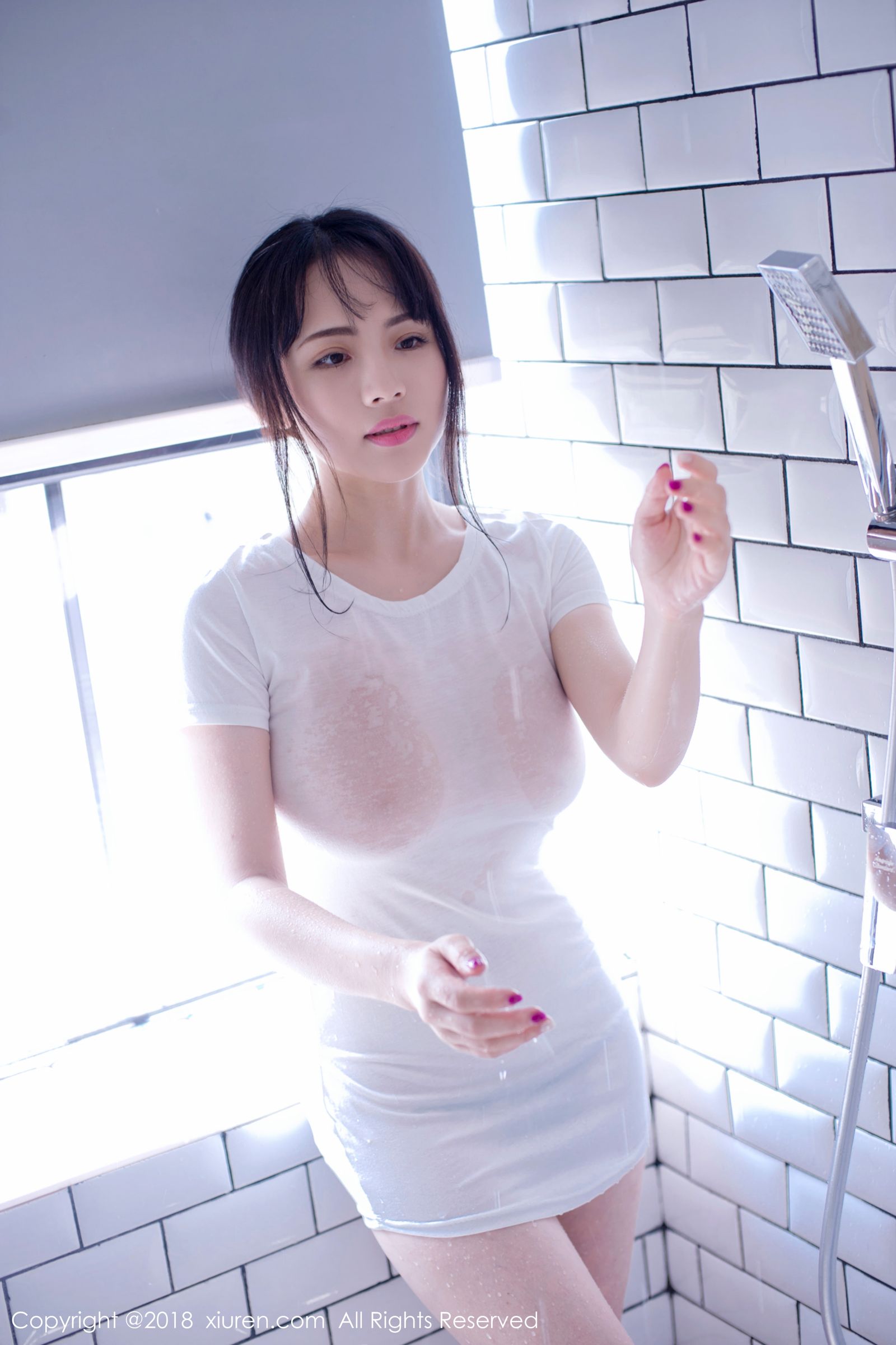 巴山蜀水瑞瑞ruirui 白衣湿身蓝色比基尼