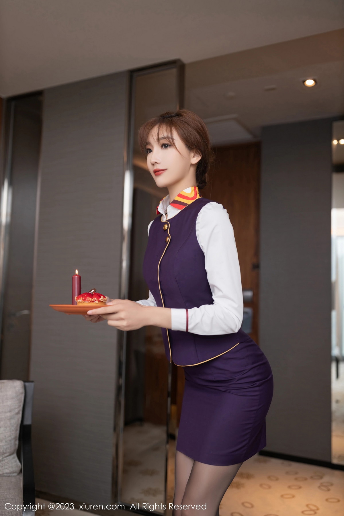[XiuRen]高清写真图 2023.08.17 No.7248 陆萱萱 制服黑丝