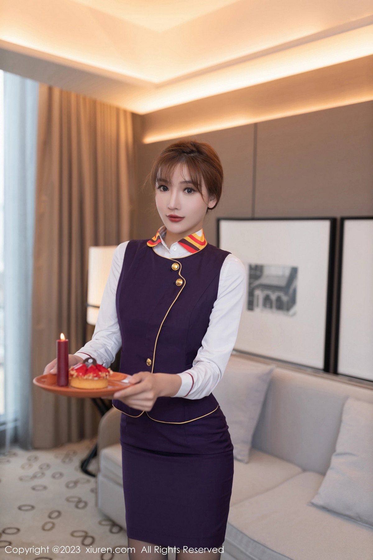 [XiuRen]高清写真图 2023.08.17 No.7248 陆萱萱 制服黑丝