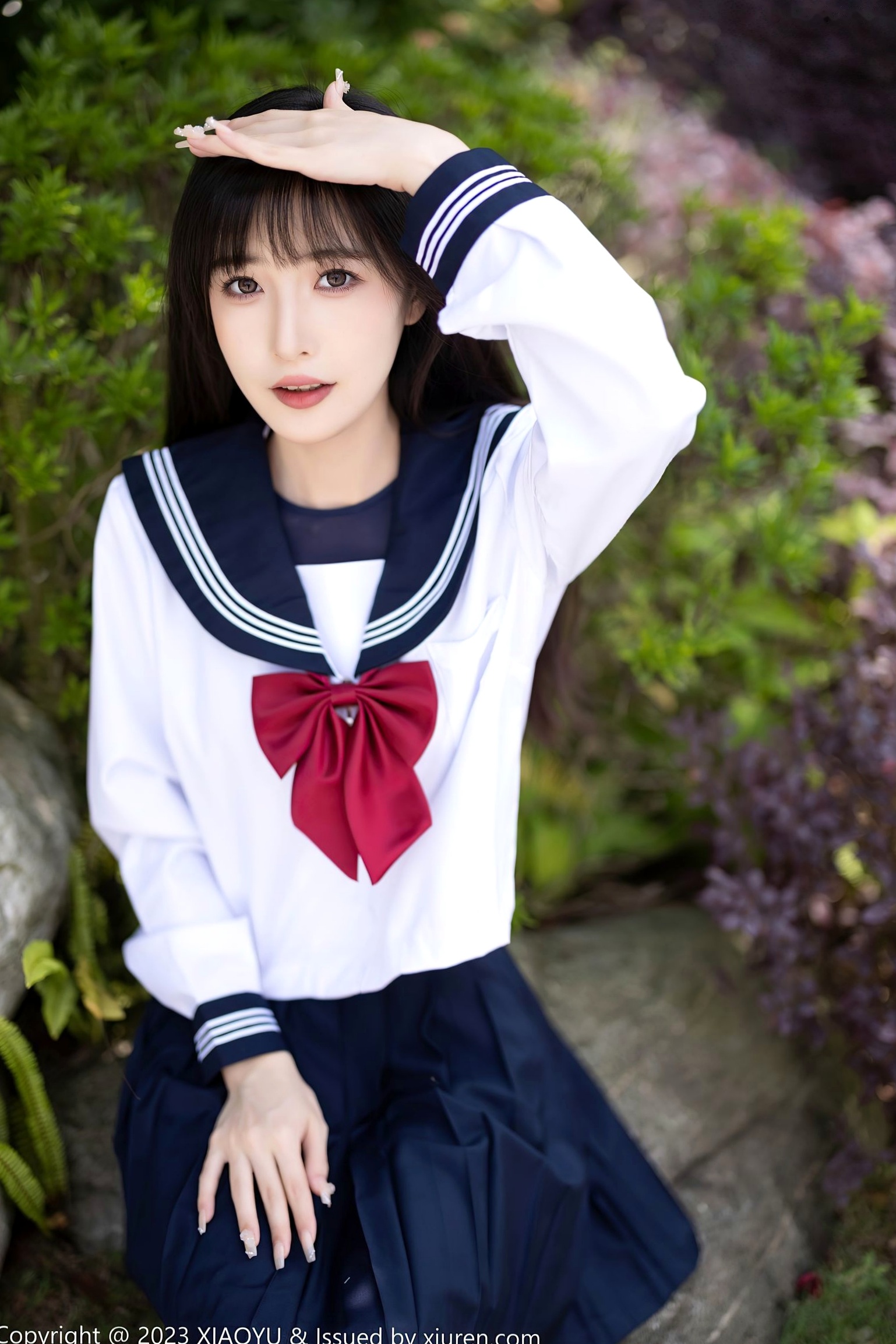 XiaoYu语画界1045：林星阑贵州旅拍，穿搭清纯日系校服与修身死库水，大长腿极致吸睛，气质甜美初恋感满满