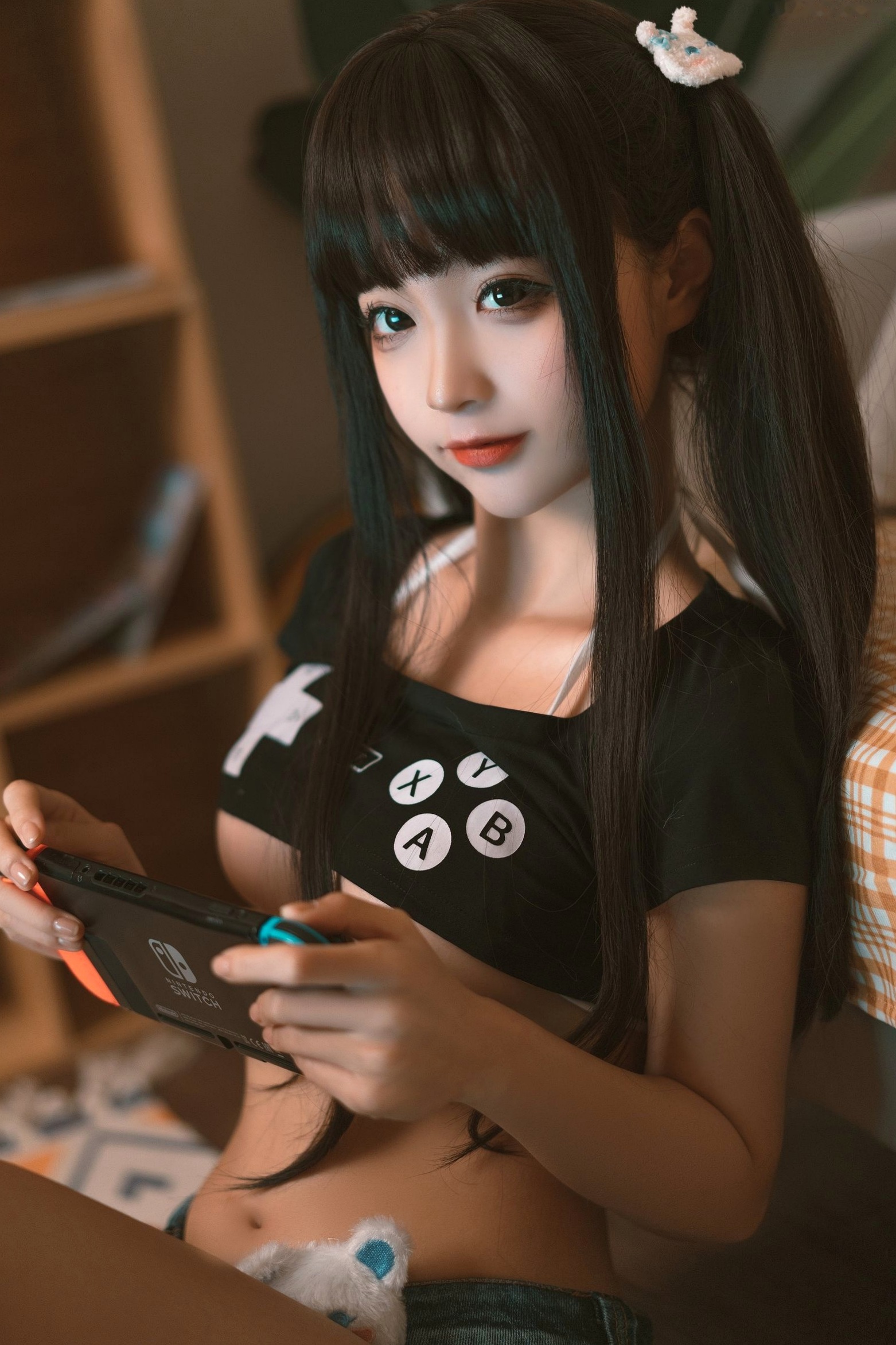 蠢沫沫-144-健身环Gamer Girl私房写真，沉浸式游戏少女诱惑装扮，甜美颜值与火辣身材，打造治愈又心动的宅家风摄影大片