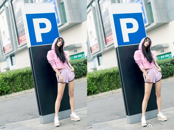 张嘉倪粉嫩出街秀长腿 网友:美出新高度