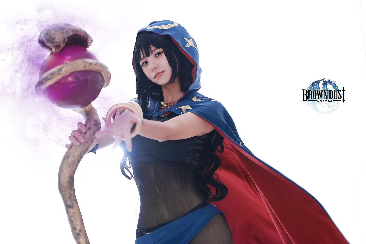 《Brown Dust（棕色尘埃）》玛利亚性感连体黑色紧身丝袜美女Cosplay